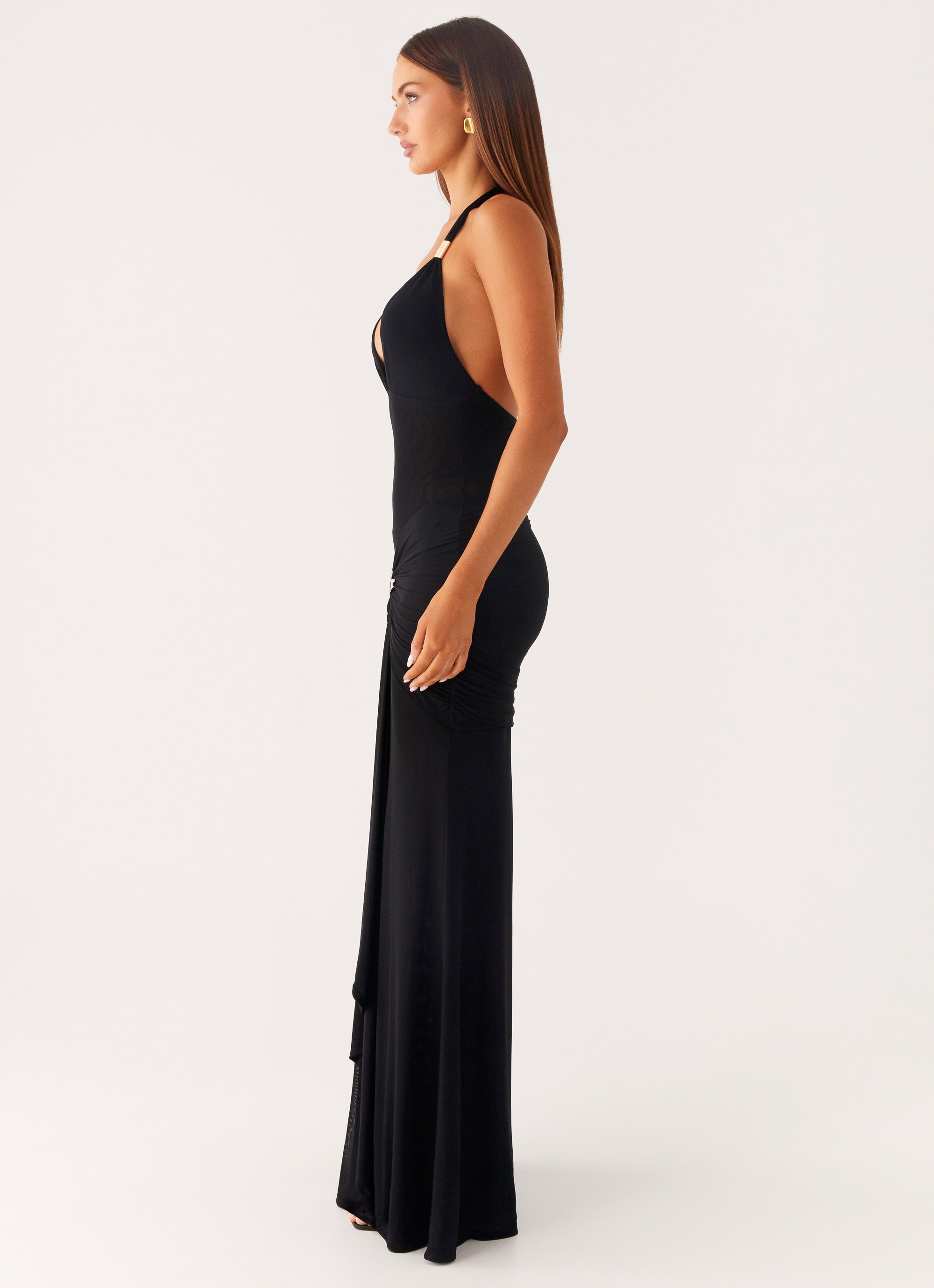Miyah Halter Hardware Maxi Dress - Black Black / US 0 Miyah Halter Hardware Maxi Dress - Black Black / US 0