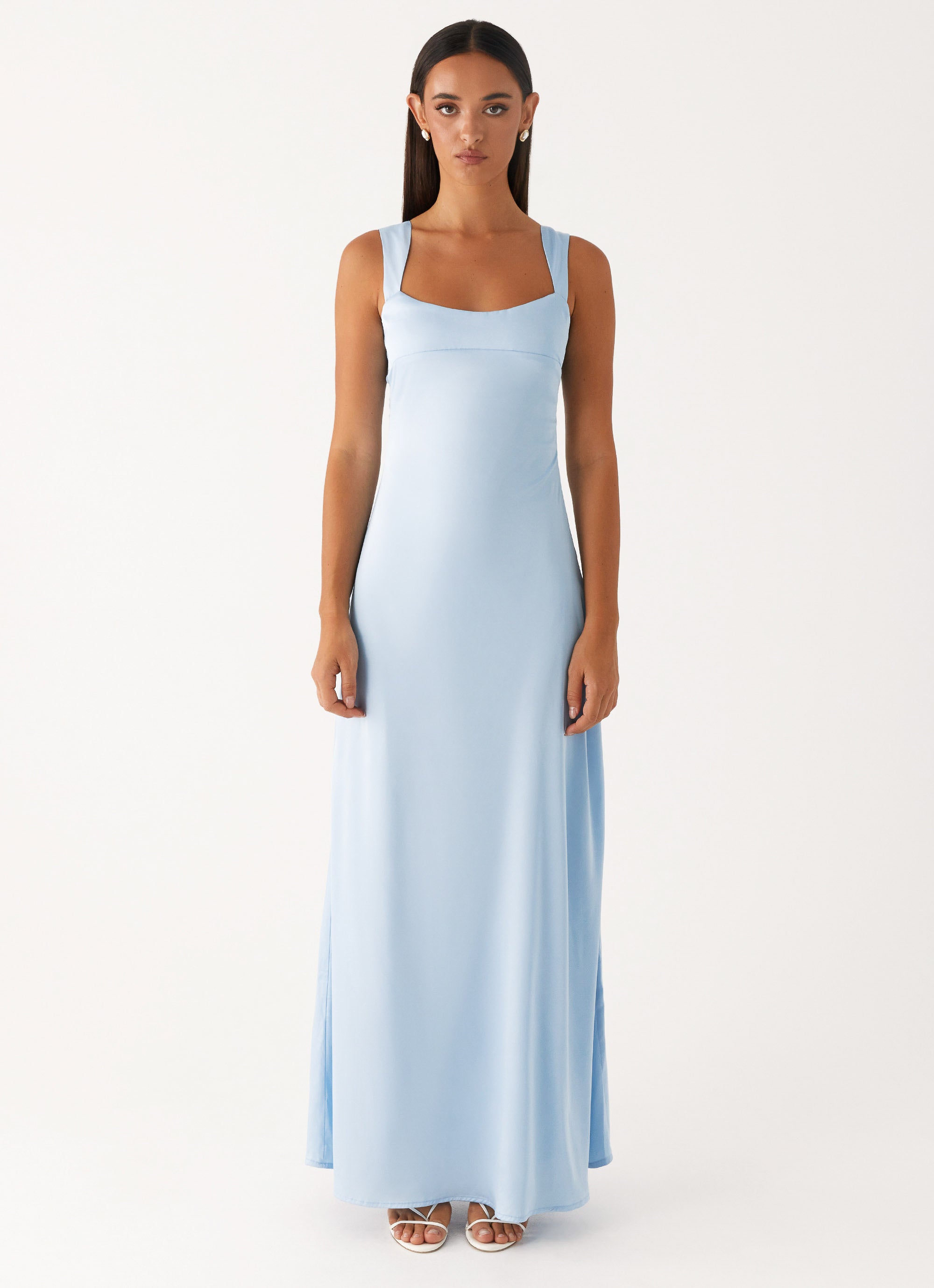 Odette Satin Maxi Dress - Blue Blue / US 8 Odette Satin Maxi Dress - Blue Blue / US 8