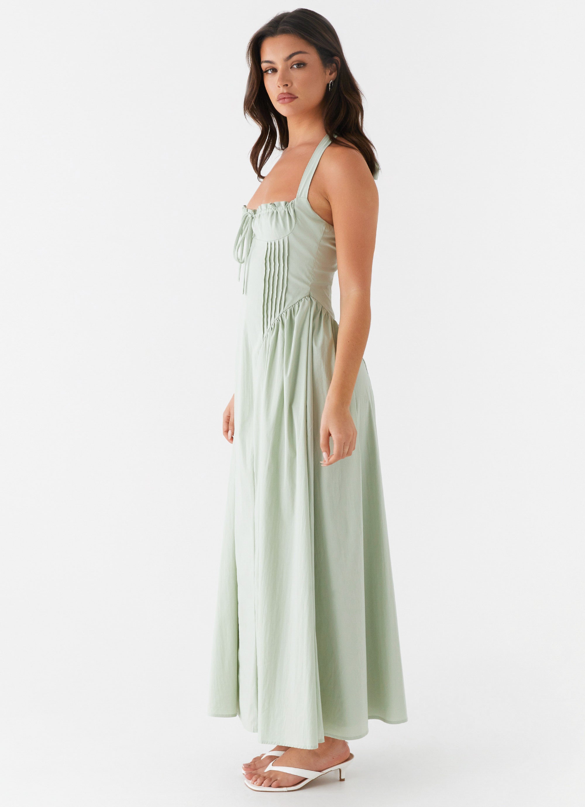 Olenna Halterneck Midi Dress - Sage Peppermayo US Olenna Halterneck Midi Dress - Sage Peppermayo US
