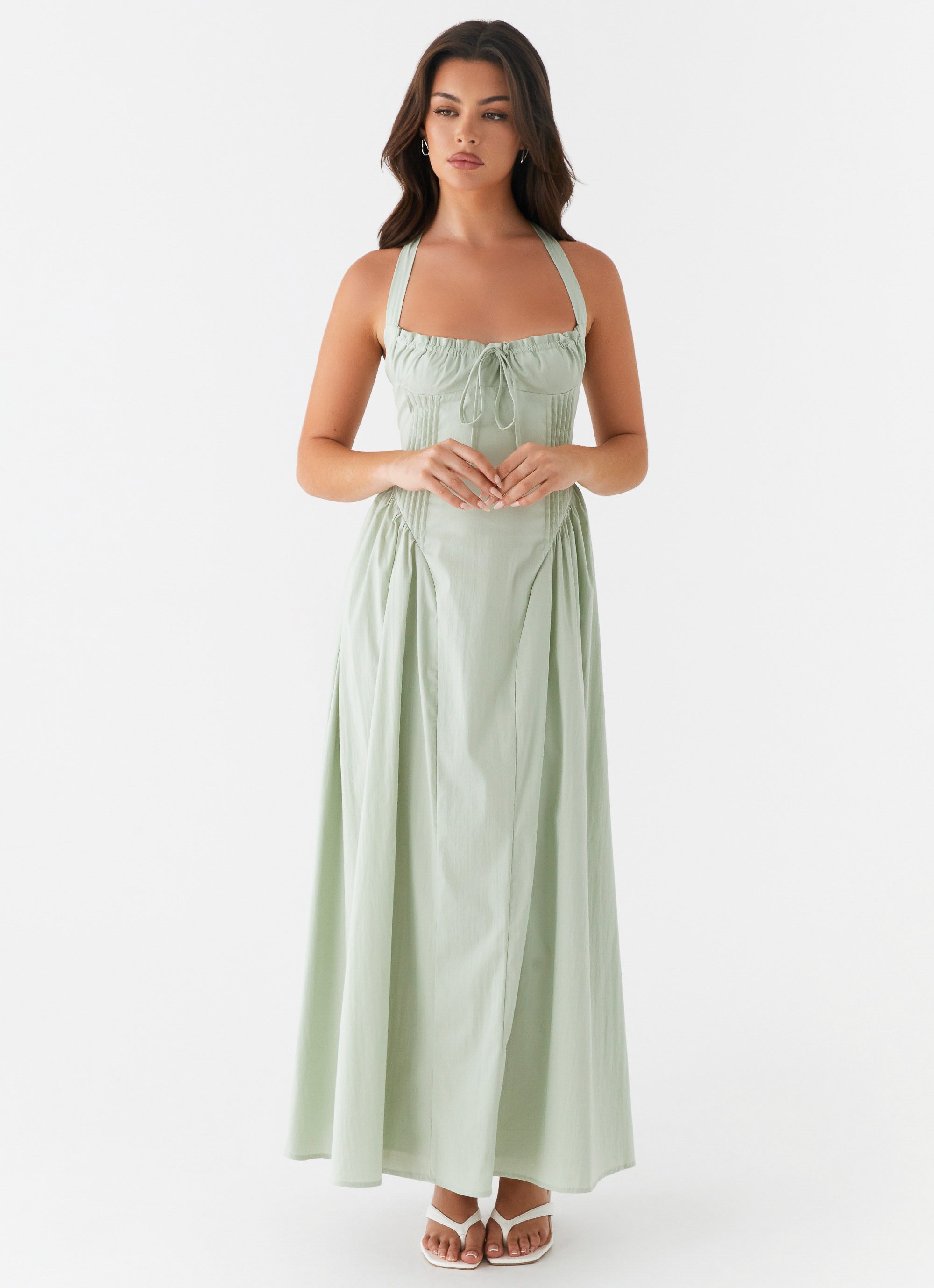 Olenna Halterneck Midi Dress - Sage Peppermayo US Olenna Halterneck Midi Dress - Sage Peppermayo US