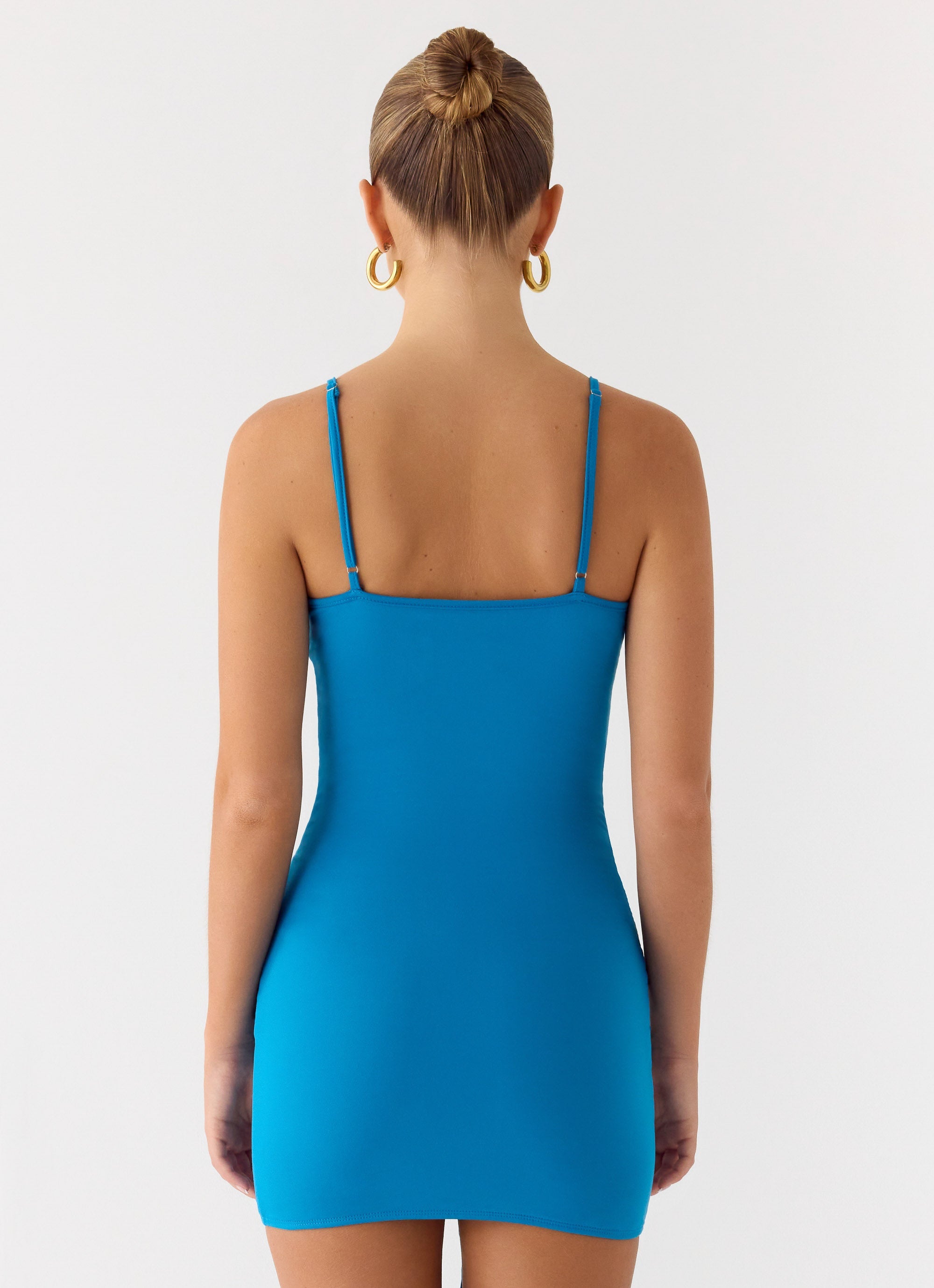 Paeonia Shell Mini Dress - Aqua Blue Aqua Blue / US 10 Paeonia Shell Mini Dress - Aqua Blue Aqua Blue / US 10
