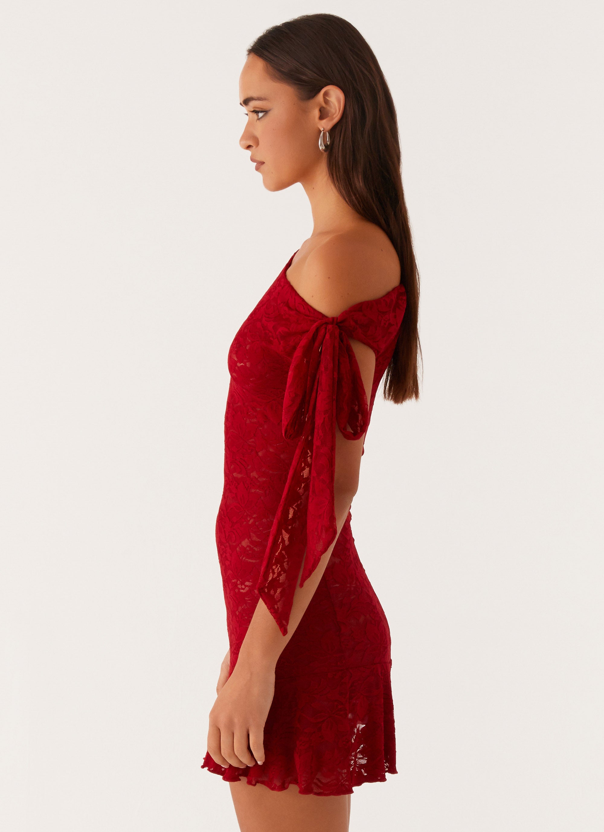 Palm House Lace Mini Dress Red – Peppermayo US - Main Image