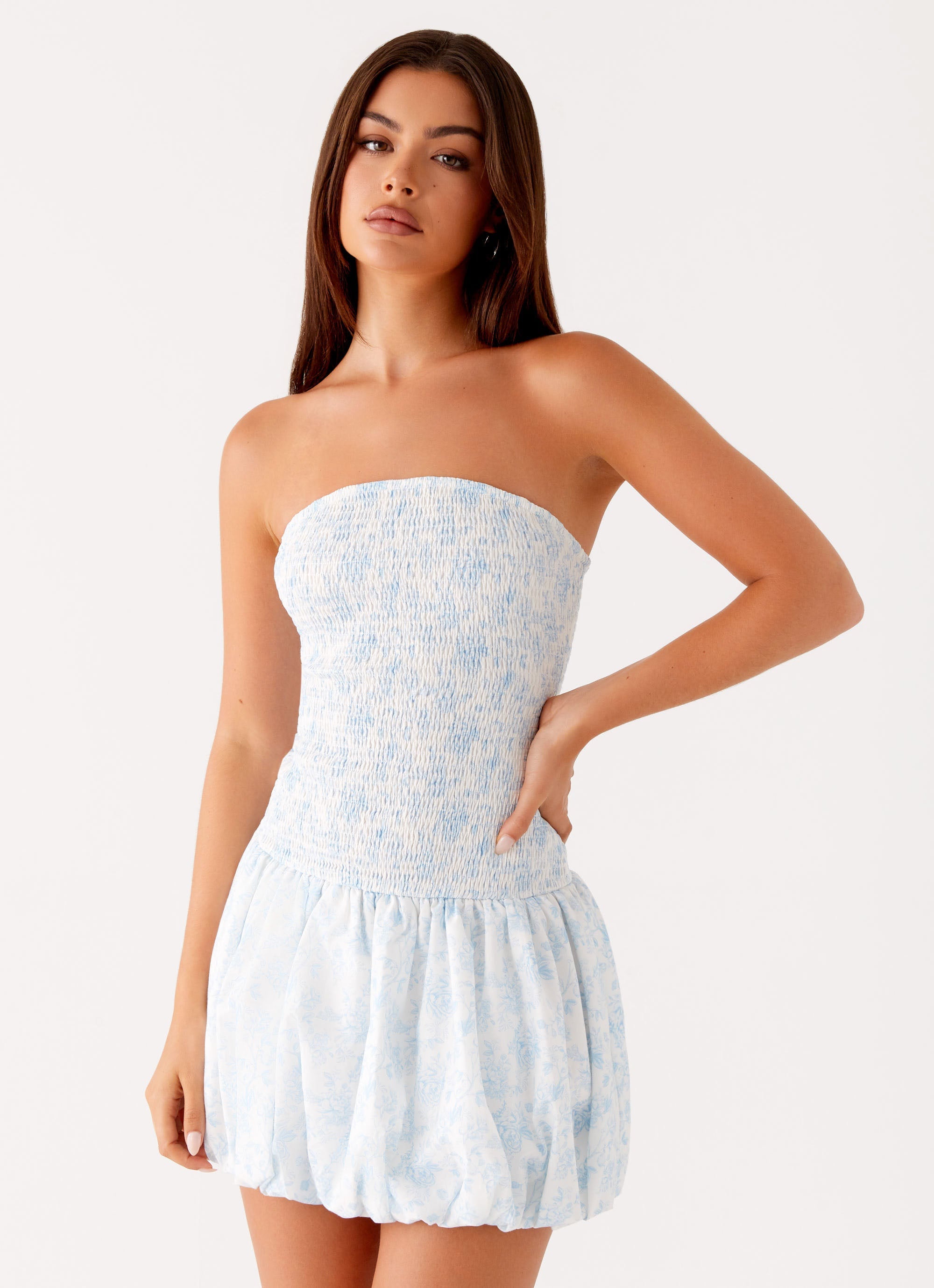 Panorama Mini Dress - Blue Floral Blue Floral / US 18 Panorama Mini Dress - Blue Floral Blue Floral / US 18