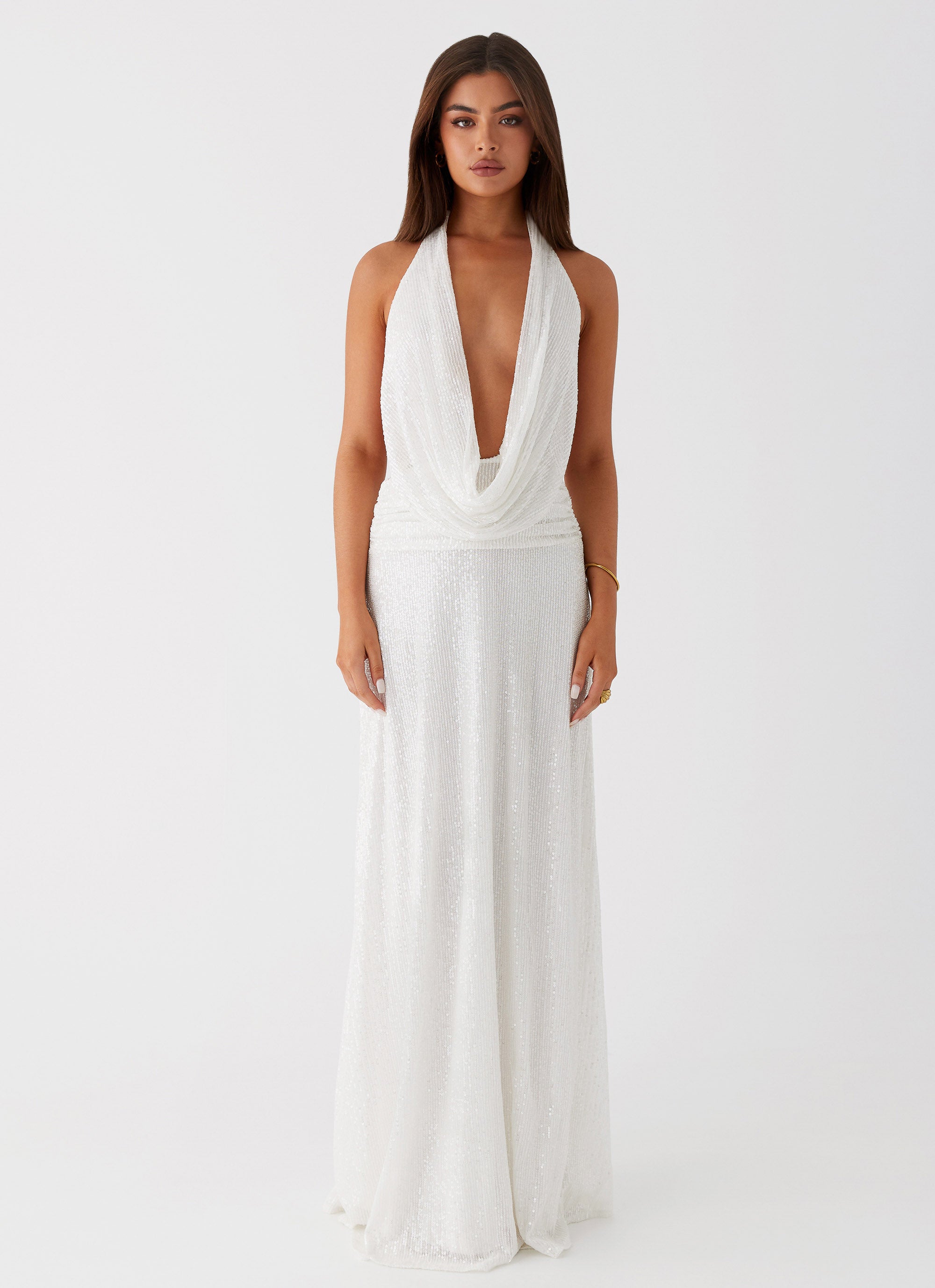 Elysia Sequin Maxi Dress - White Peppermayo US Elysia Sequin Maxi Dress - White Peppermayo US