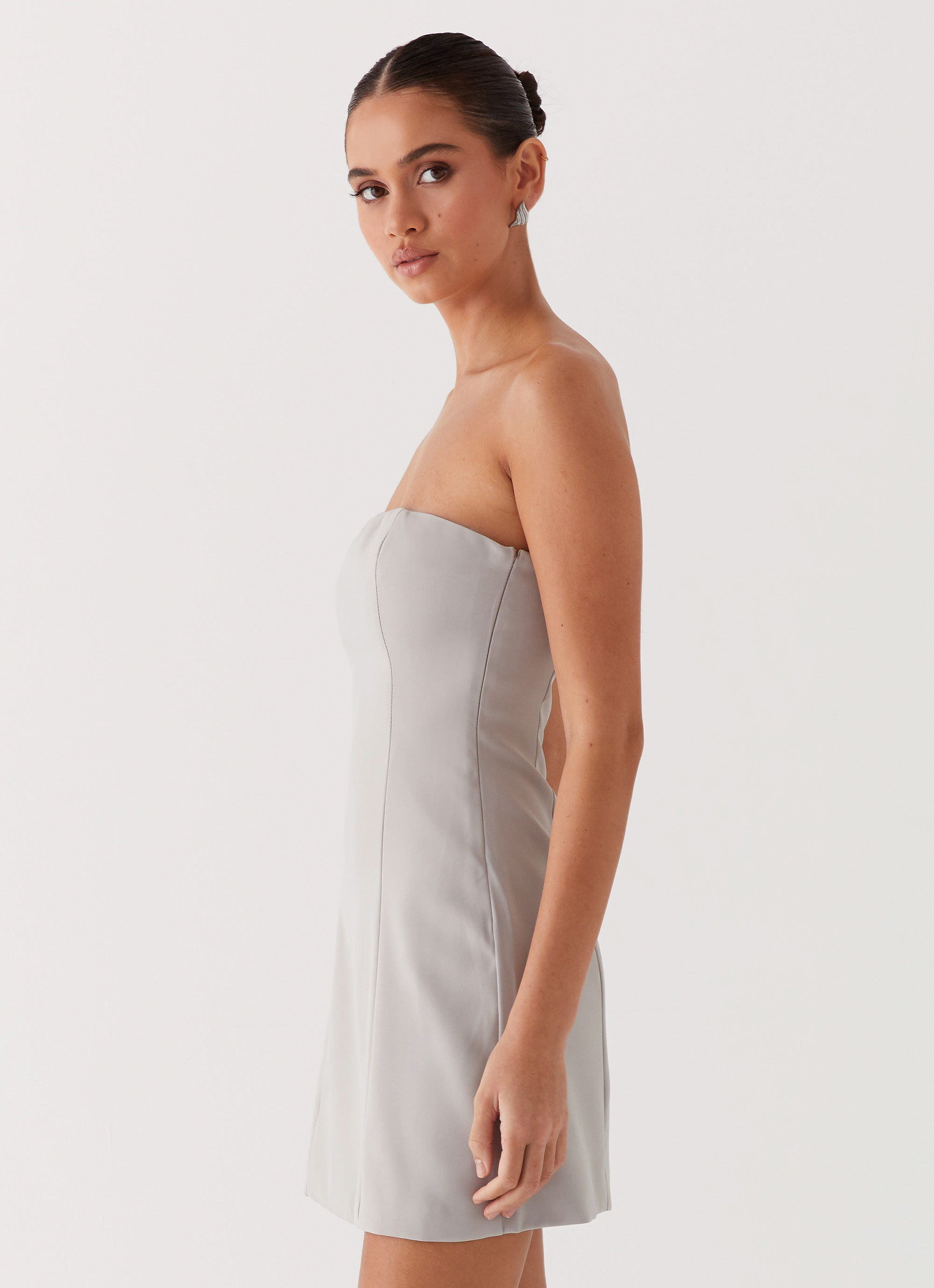 Ayanna Strapless Mini Dress - Grey Ayanna Strapless Mini Dress - Grey