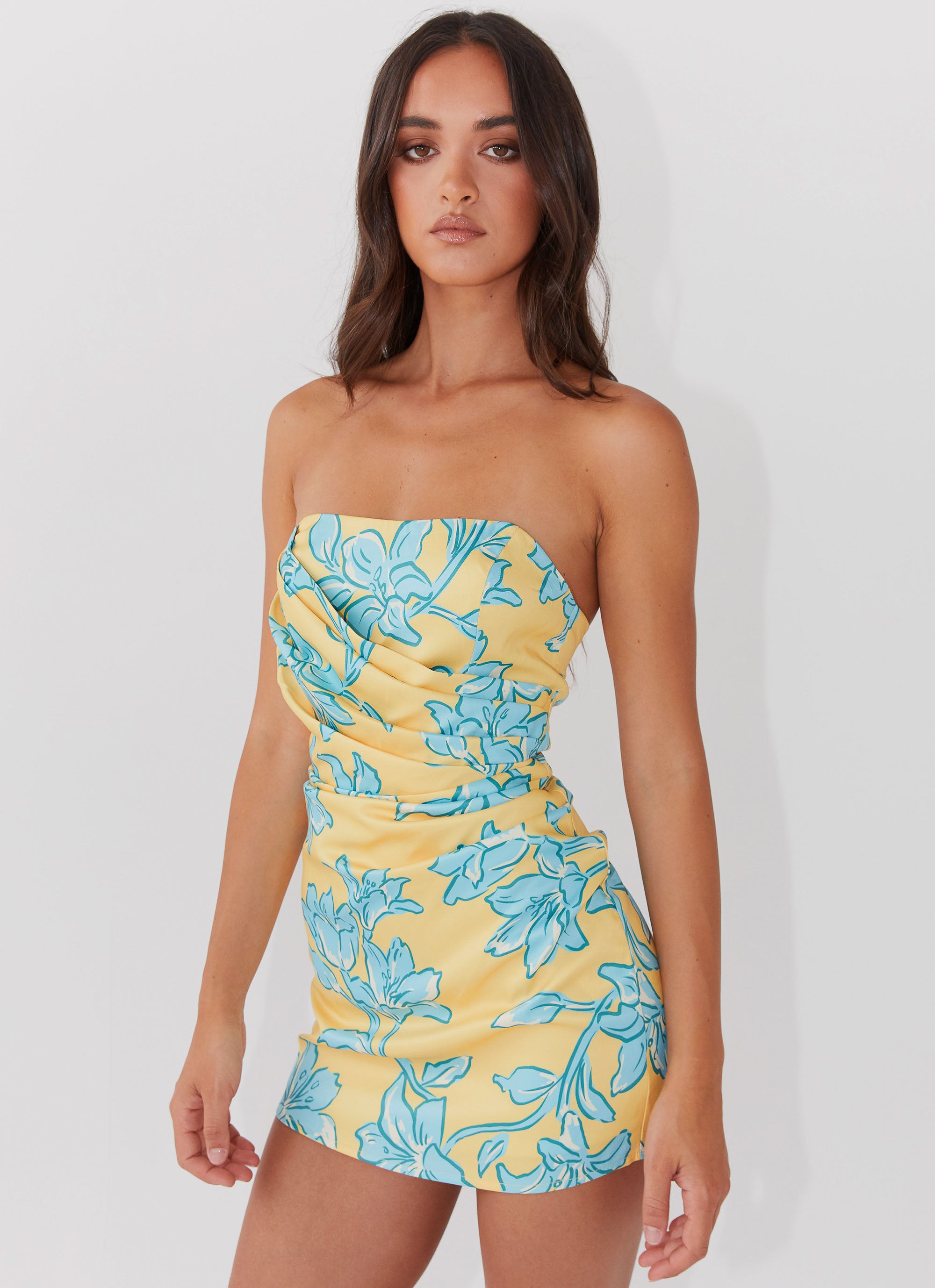 Tuscany Mini Dress - Golden Bloom Tuscany Mini Dress - Golden Bloom