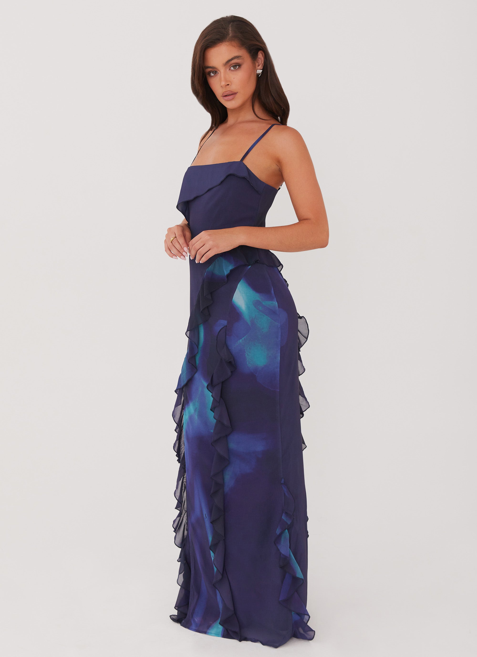 Do No Wrong Ruffle Maxi Dress - Cyber Rose Peppermayo US Do No Wrong Ruffle Maxi Dress - Cyber Rose Peppermayo US