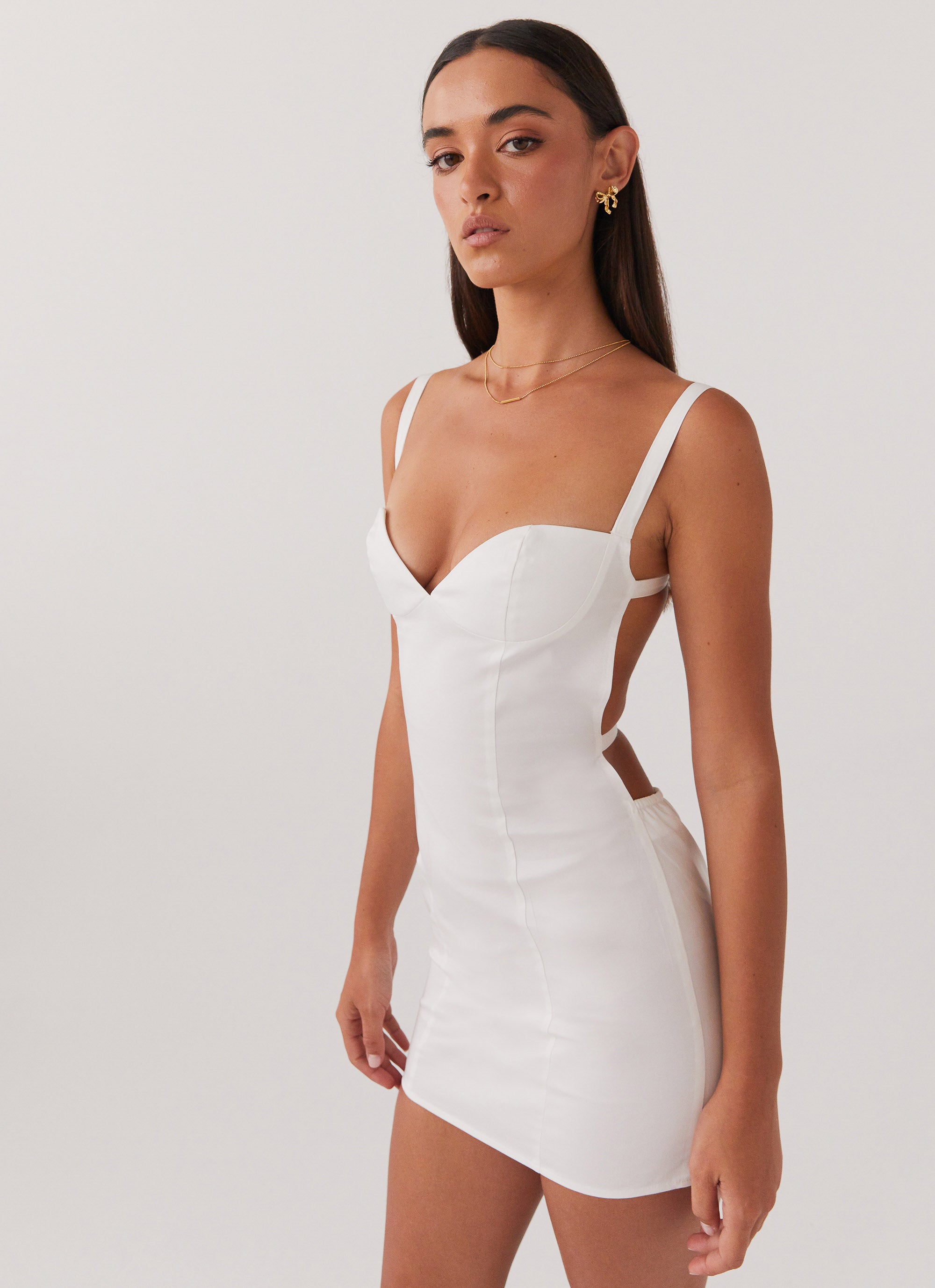 Naomi Backless Mini Dress - White Naomi Backless Mini Dress - White