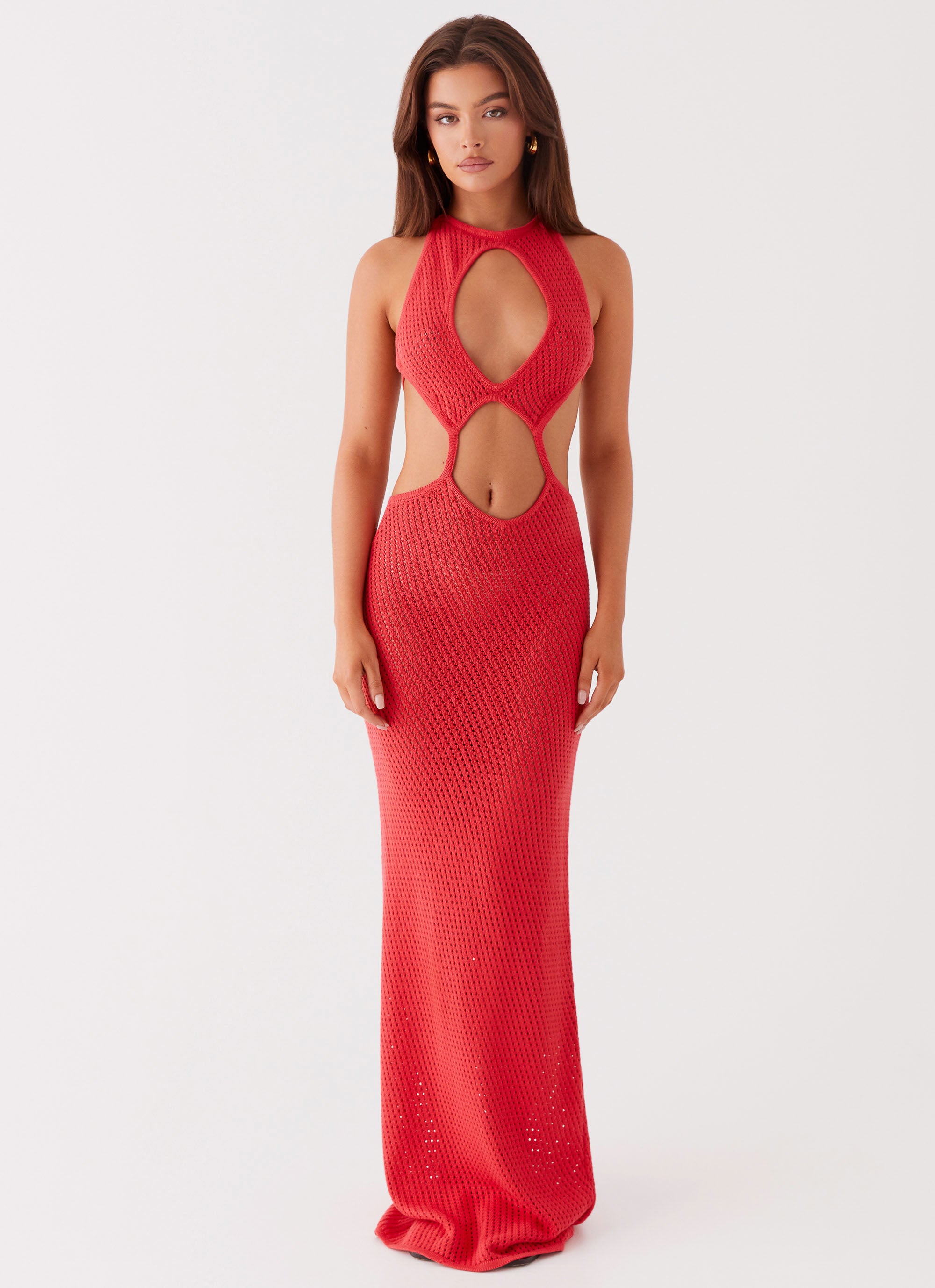Caicos Crochet Maxi Dress - Red Peppermayo US Caicos Crochet Maxi Dress - Red Peppermayo US