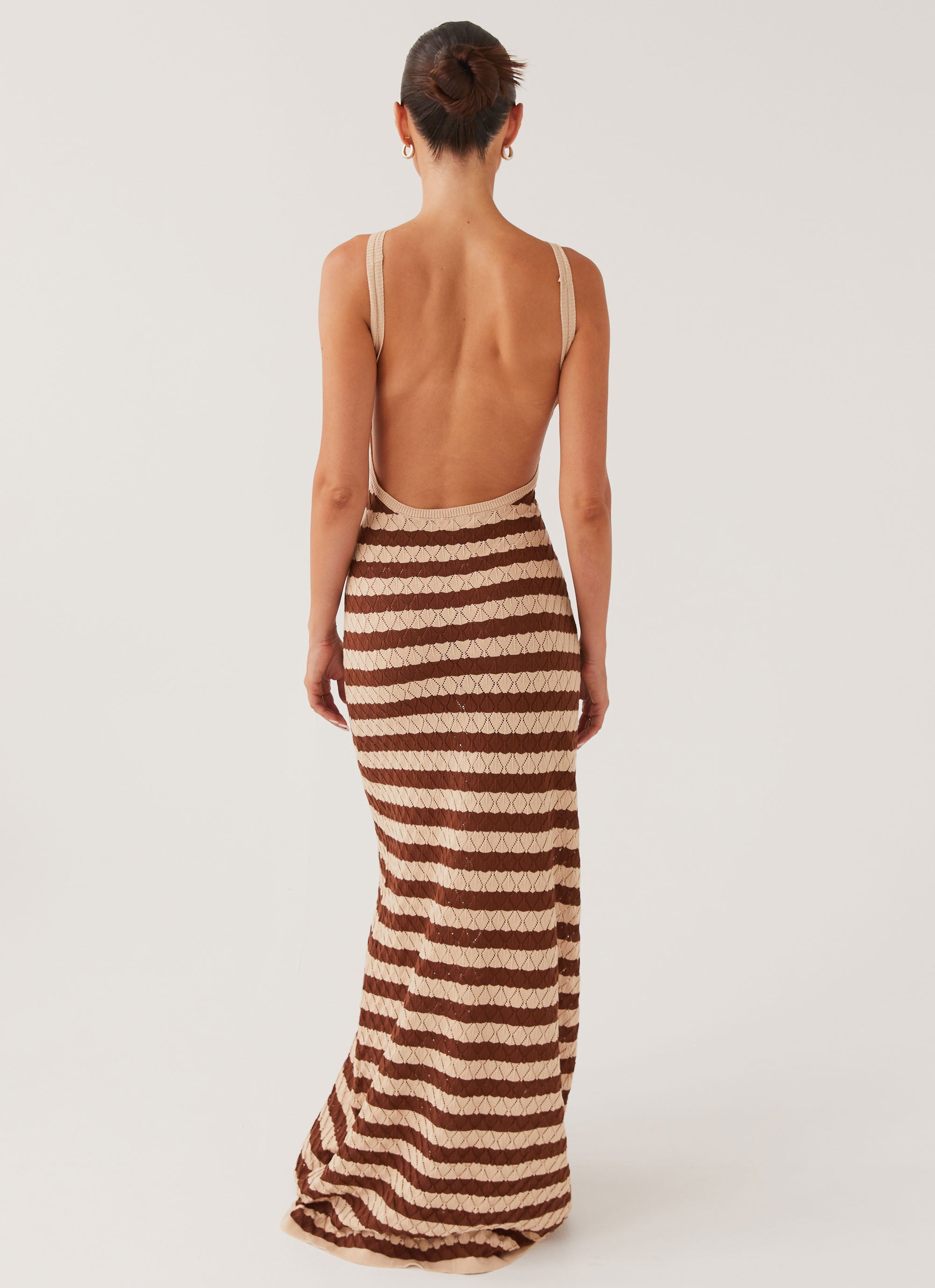 Off The Record Knit Maxi Dress - Cinnamon Stripe Off The Record Knit Maxi Dress - Cinnamon Stripe