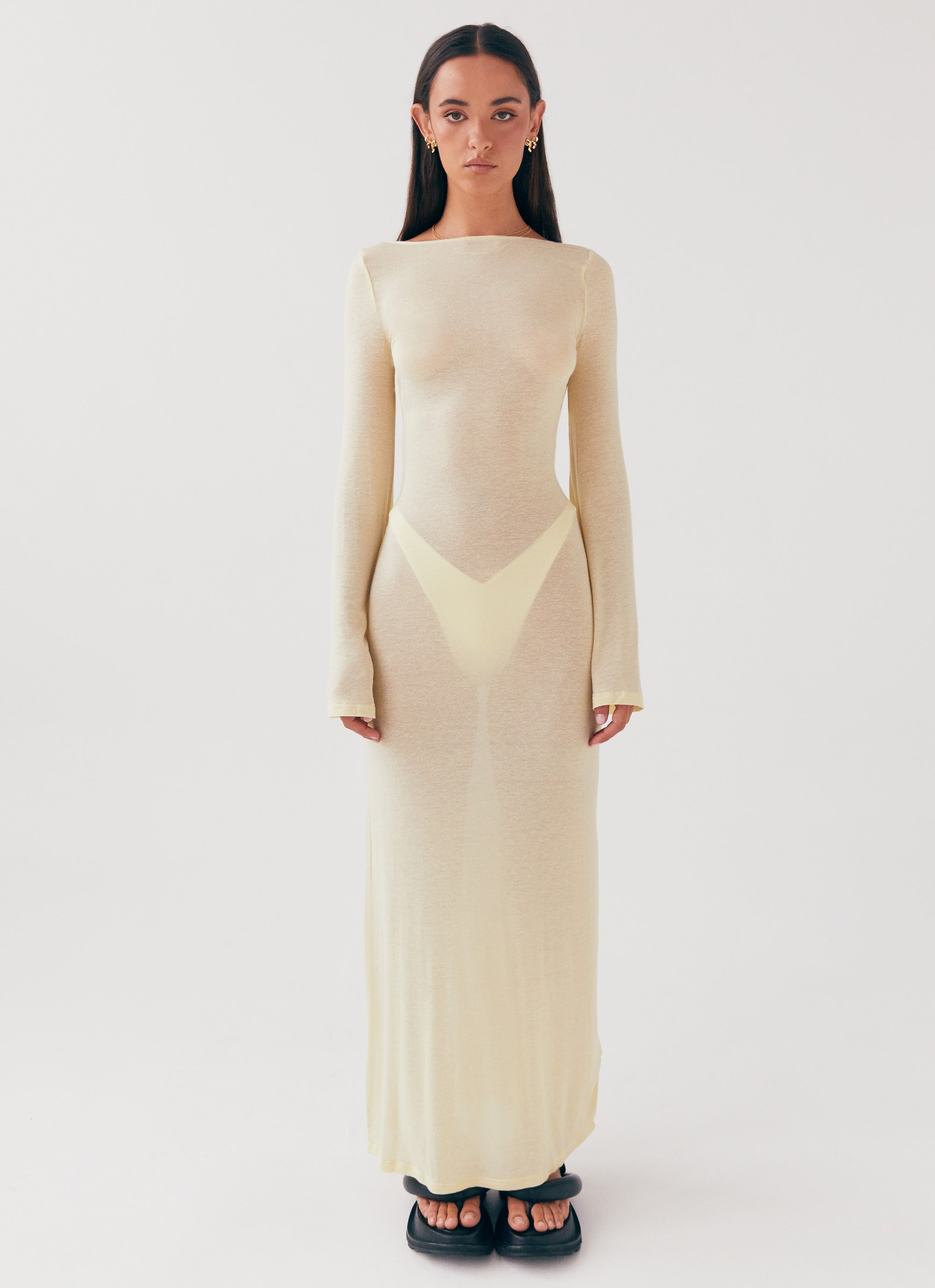 Olivia Long Sleeve Maxi Dress - Lemon Peppermayo US Olivia Long Sleeve Maxi Dress - Lemon Peppermayo US