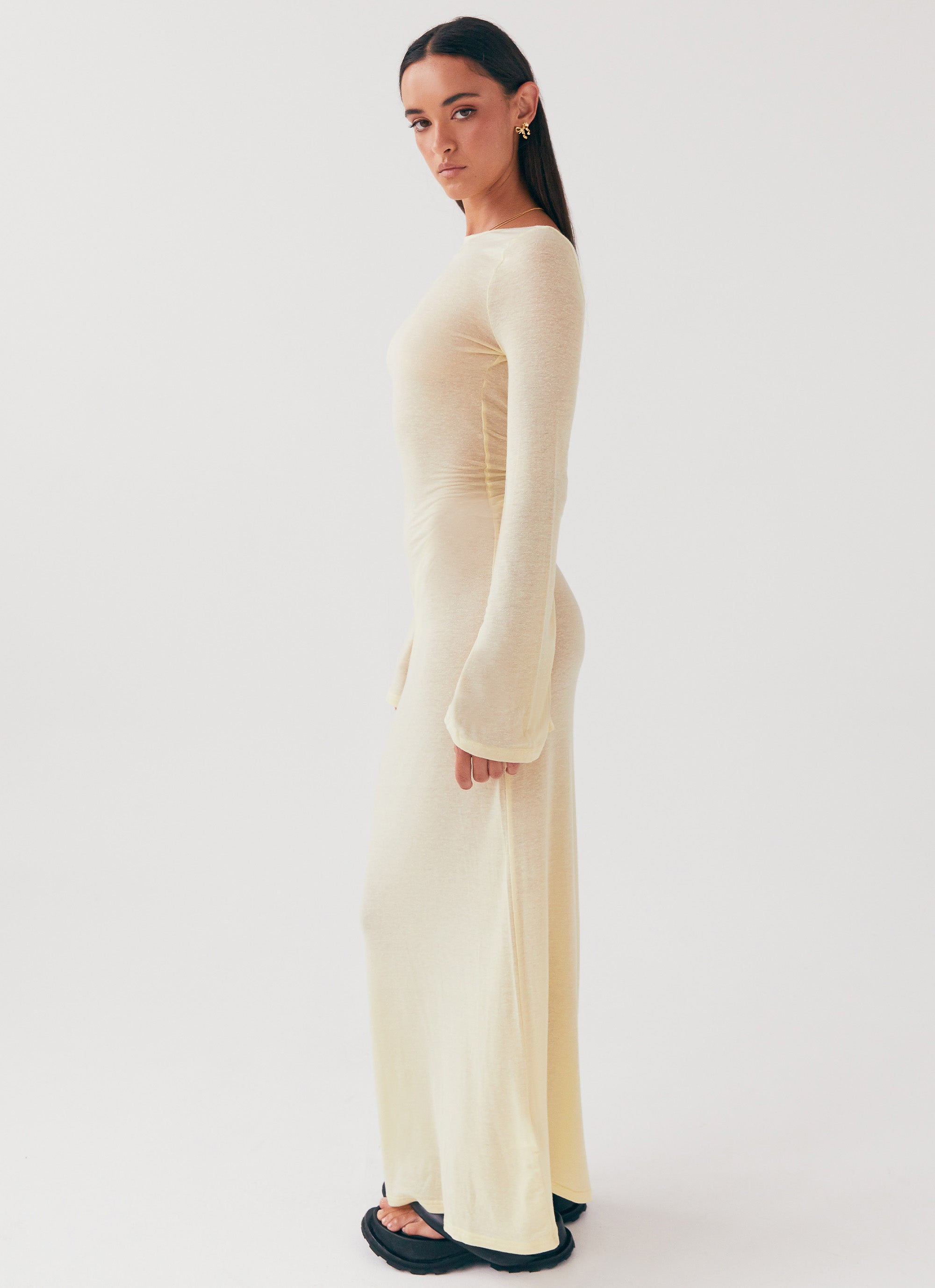 Olivia Long Sleeve Maxi Dress - Lemon Peppermayo US Olivia Long Sleeve Maxi Dress - Lemon Peppermayo US