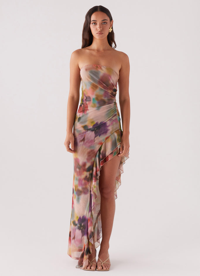 Shape Of You Strapless Maxi Dress - Mystic Meadow