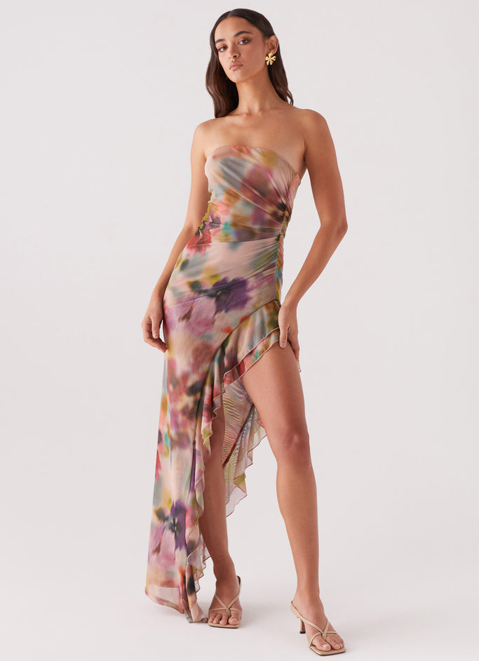 Shape Of You Strapless Maxi Dress - Mystic Meadow