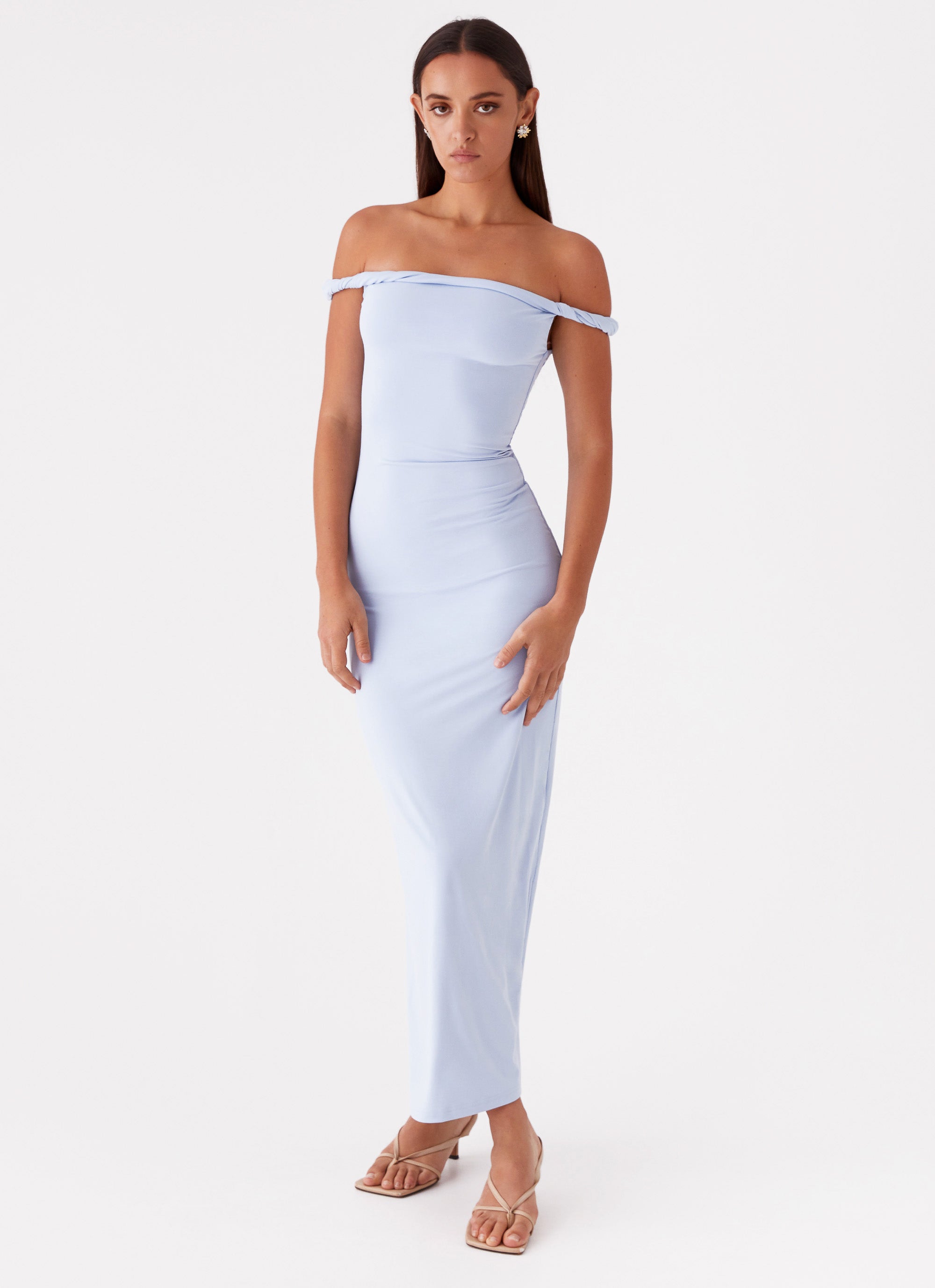 Arabella Twist Shoulder Maxi Dress - Blue Blue / US 8 Arabella Twist Shoulder Maxi Dress - Blue Blue / US 8