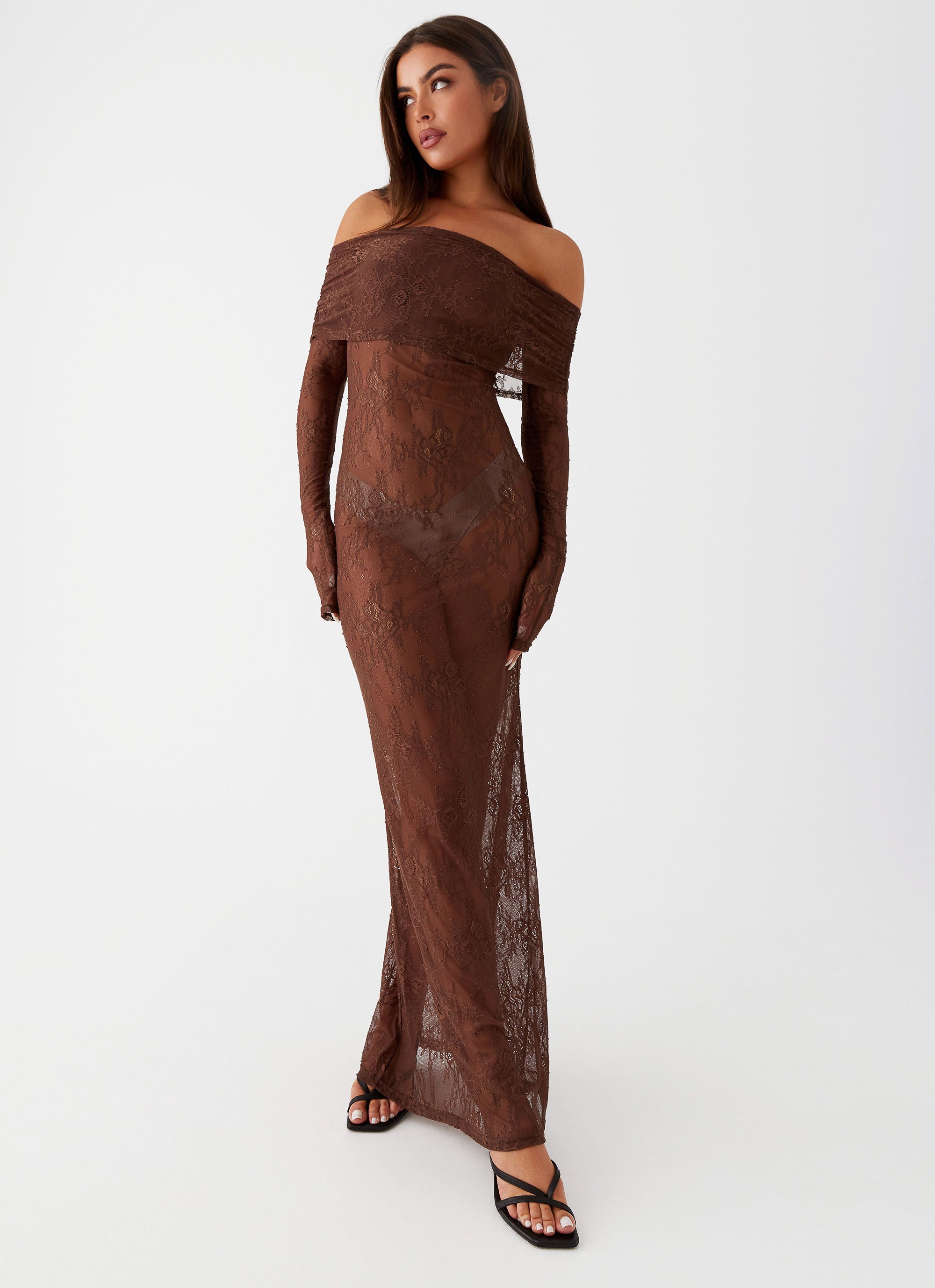 Nadia Lace Maxi Dress - Chocolate Peppermayo US Nadia Lace Maxi Dress - Chocolate Peppermayo US