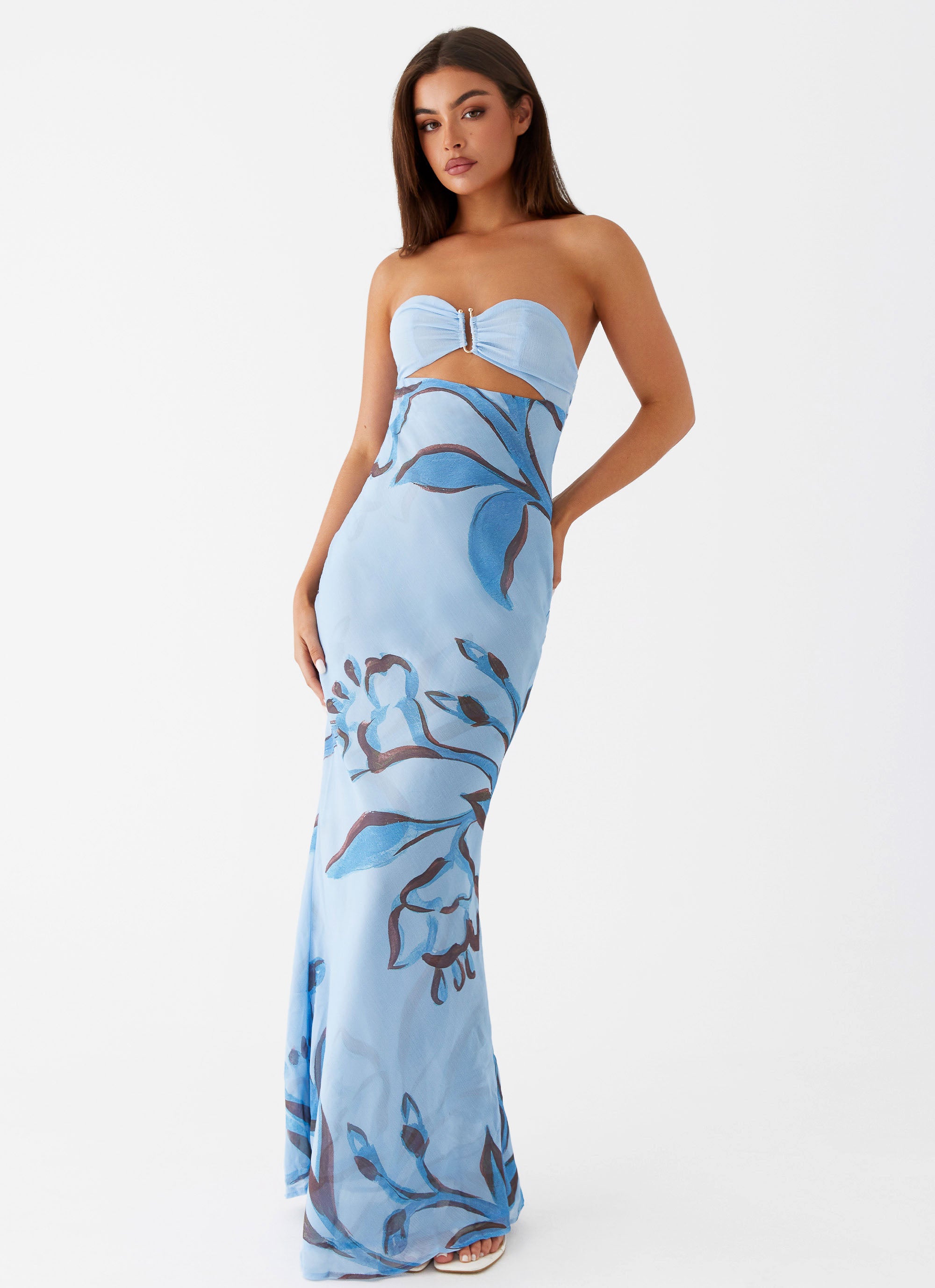 Tropicana Maxi Dress - Blue Floral Blue Floral / US 10 Tropicana Maxi Dress - Blue Floral Blue Floral / US 10