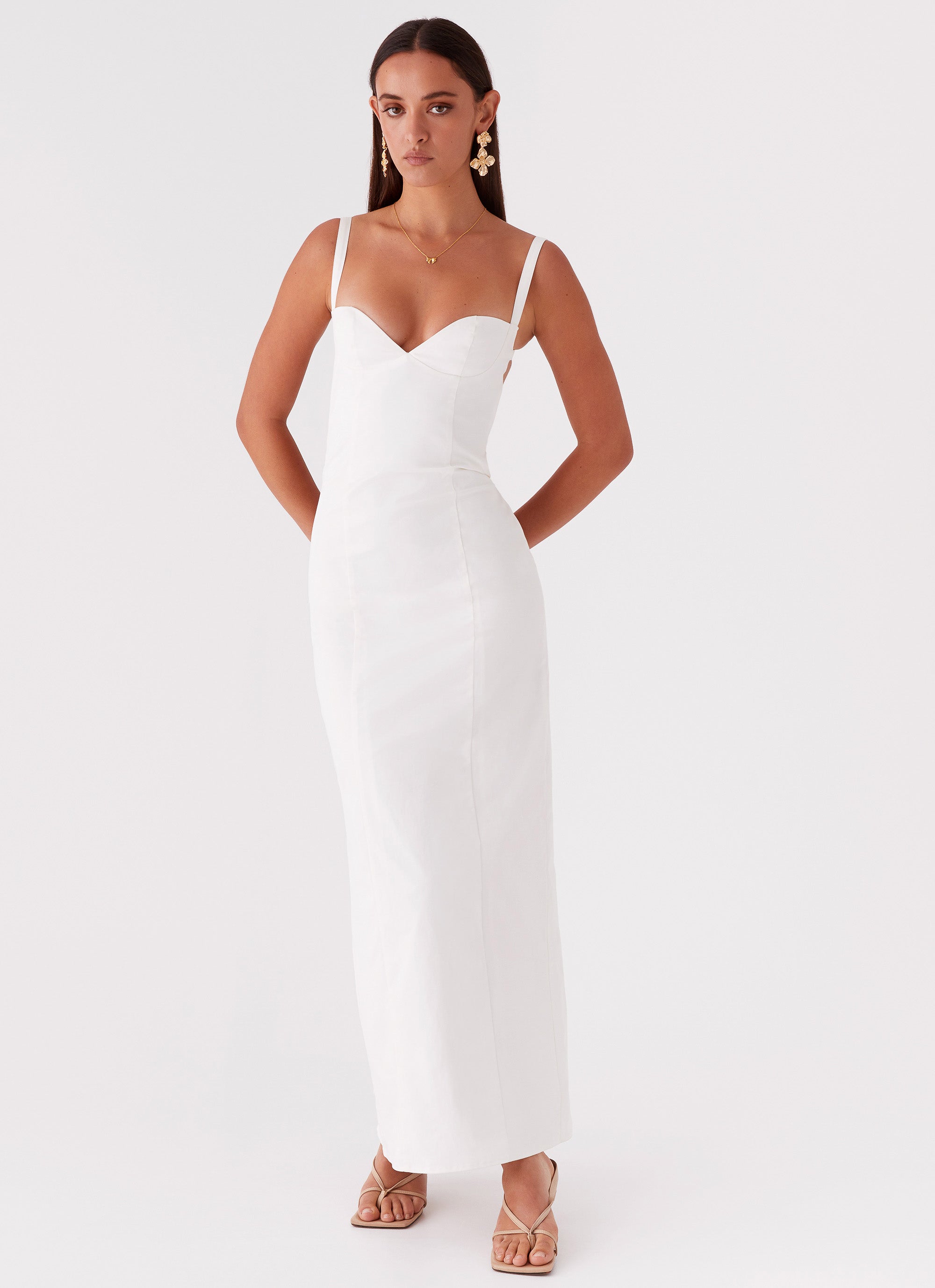 Naomi Backless Maxi Dress - Off White Peppermayo US Naomi Backless Maxi Dress - Off White Peppermayo US