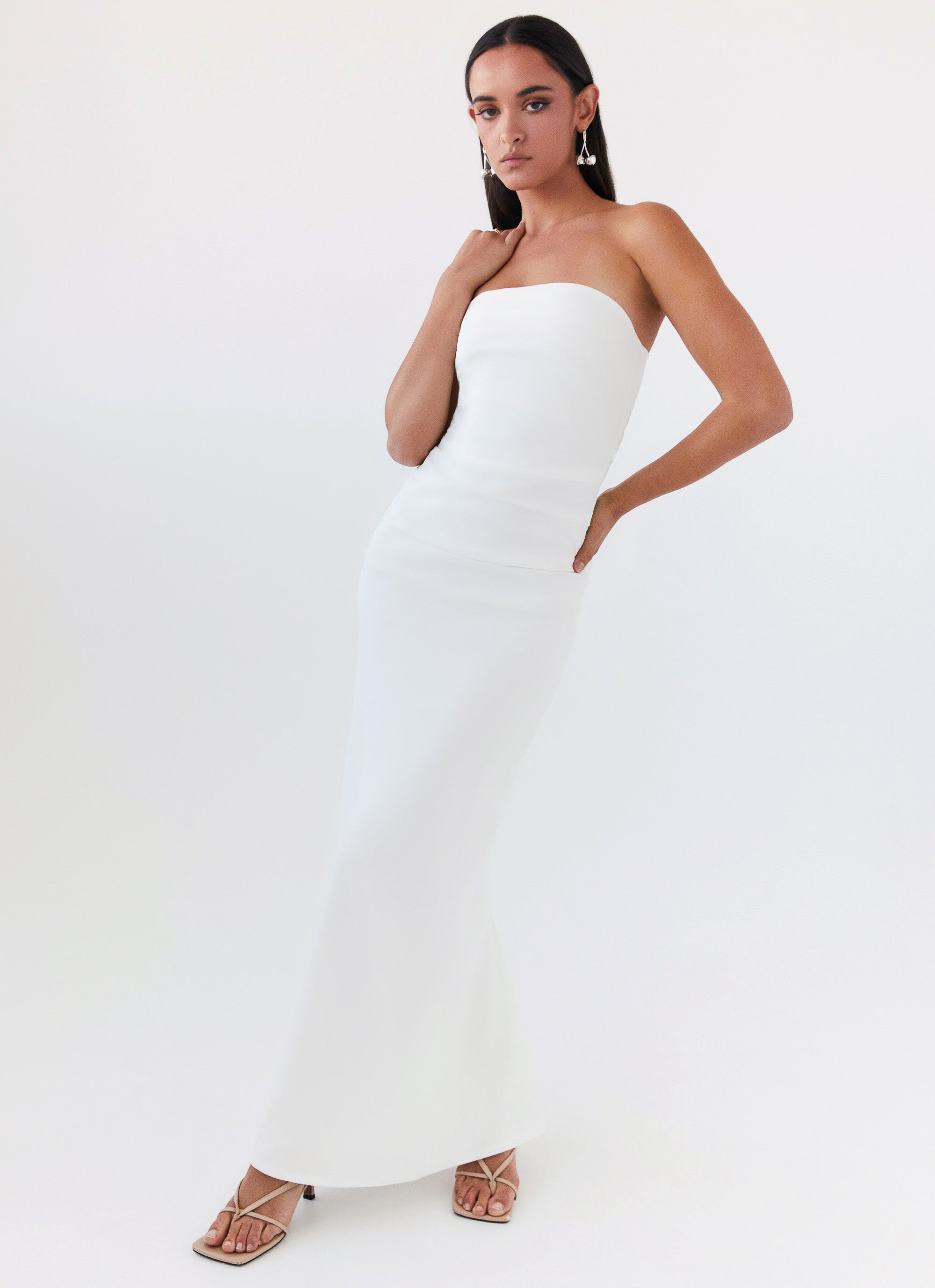 Danielle Strapless Maxi Dress - White Danielle Strapless Maxi Dress - White