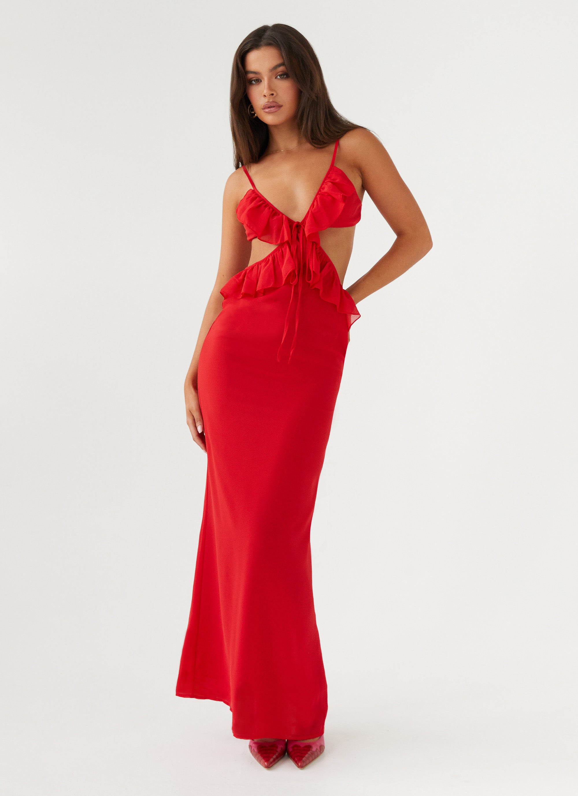 Klara Cut Out Maxi Dress - Red Peppermayo US Klara Cut Out Maxi Dress - Red Peppermayo US