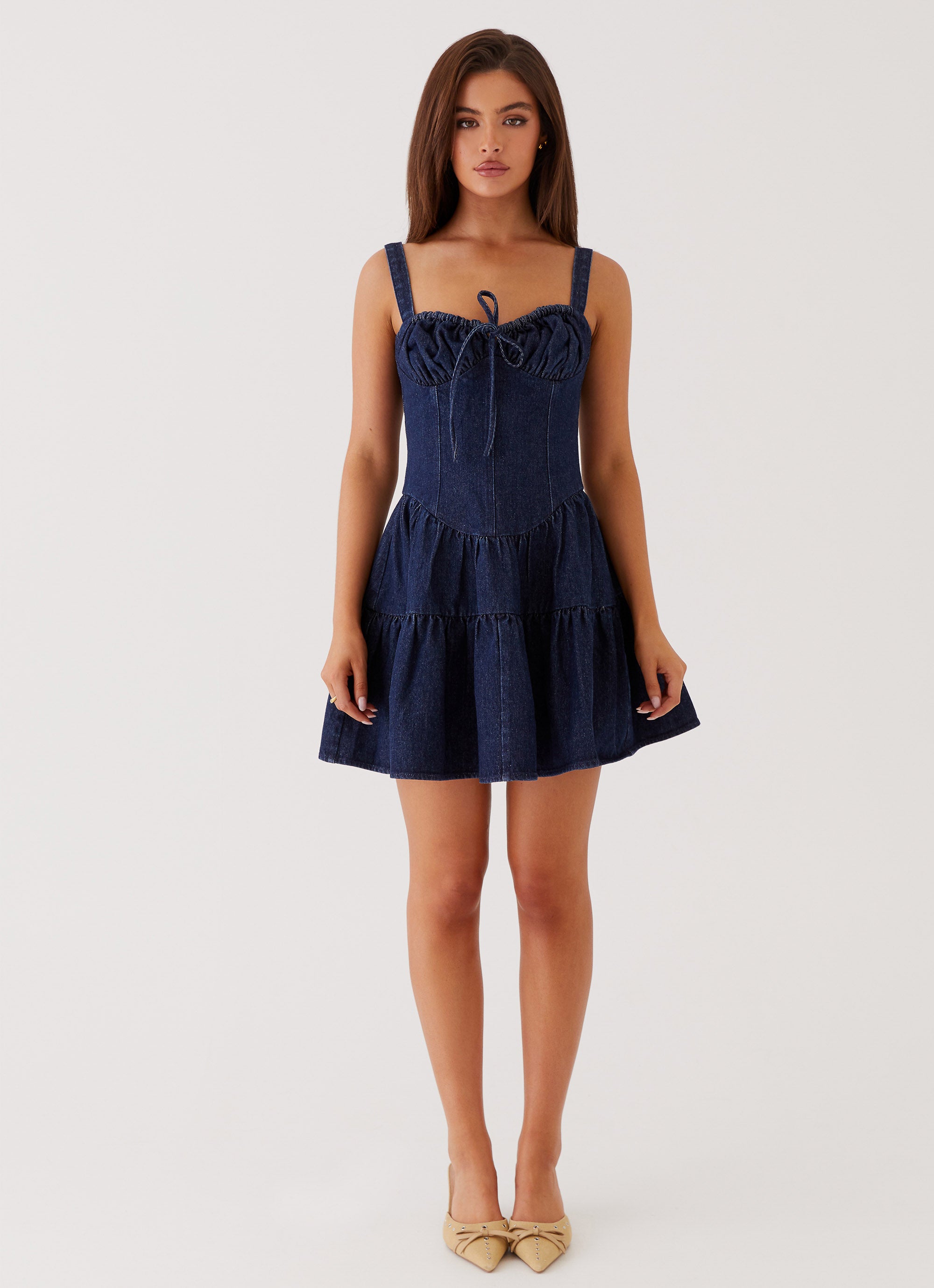 Lucie Denim Mini Dress - Indigo Peppermayo US Lucie Denim Mini Dress - Indigo Peppermayo US