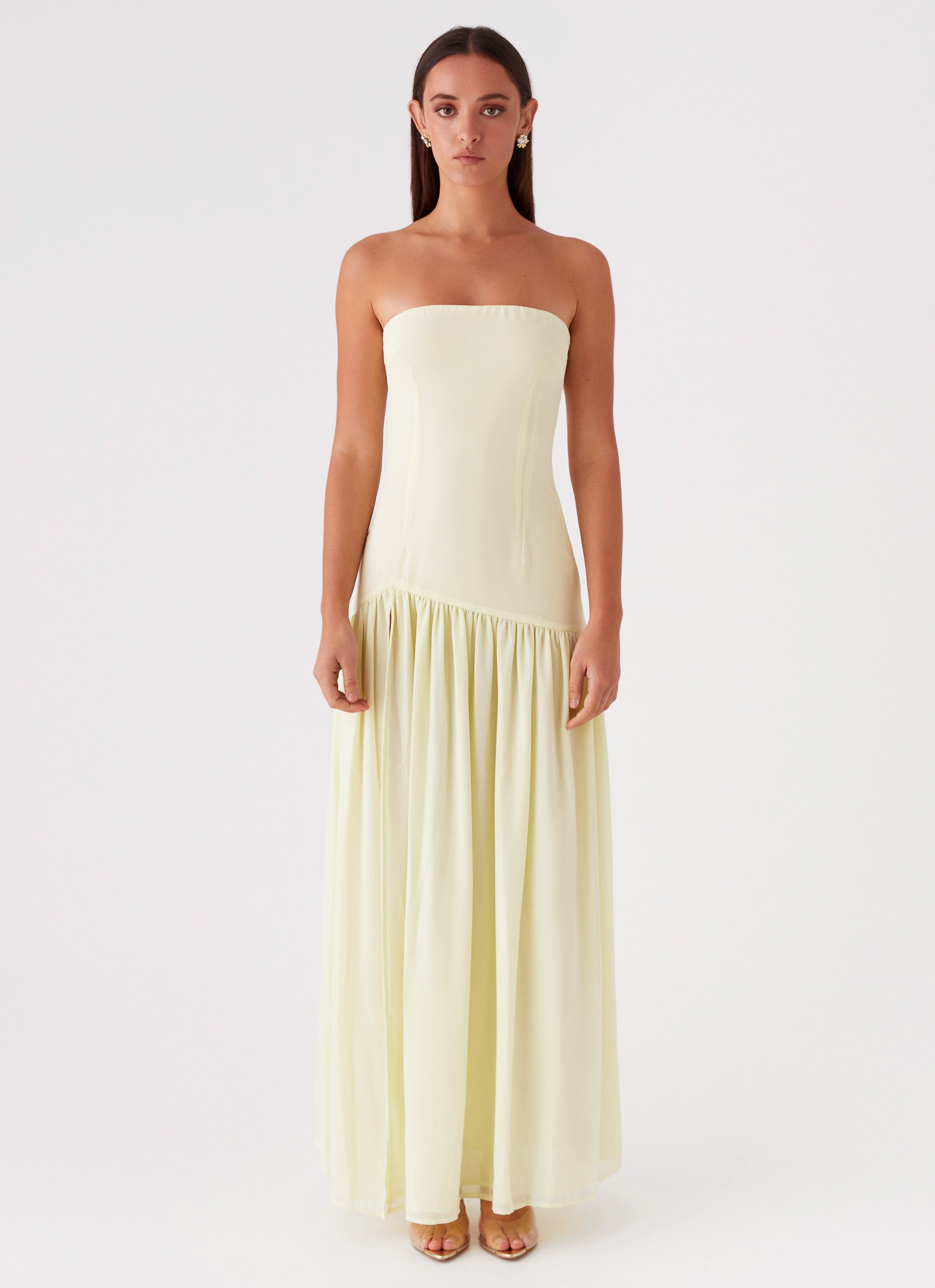 Eden Strapless Maxi Dress - Yellow Yellow / US 14 Eden Strapless Maxi Dress - Yellow Yellow / US 14