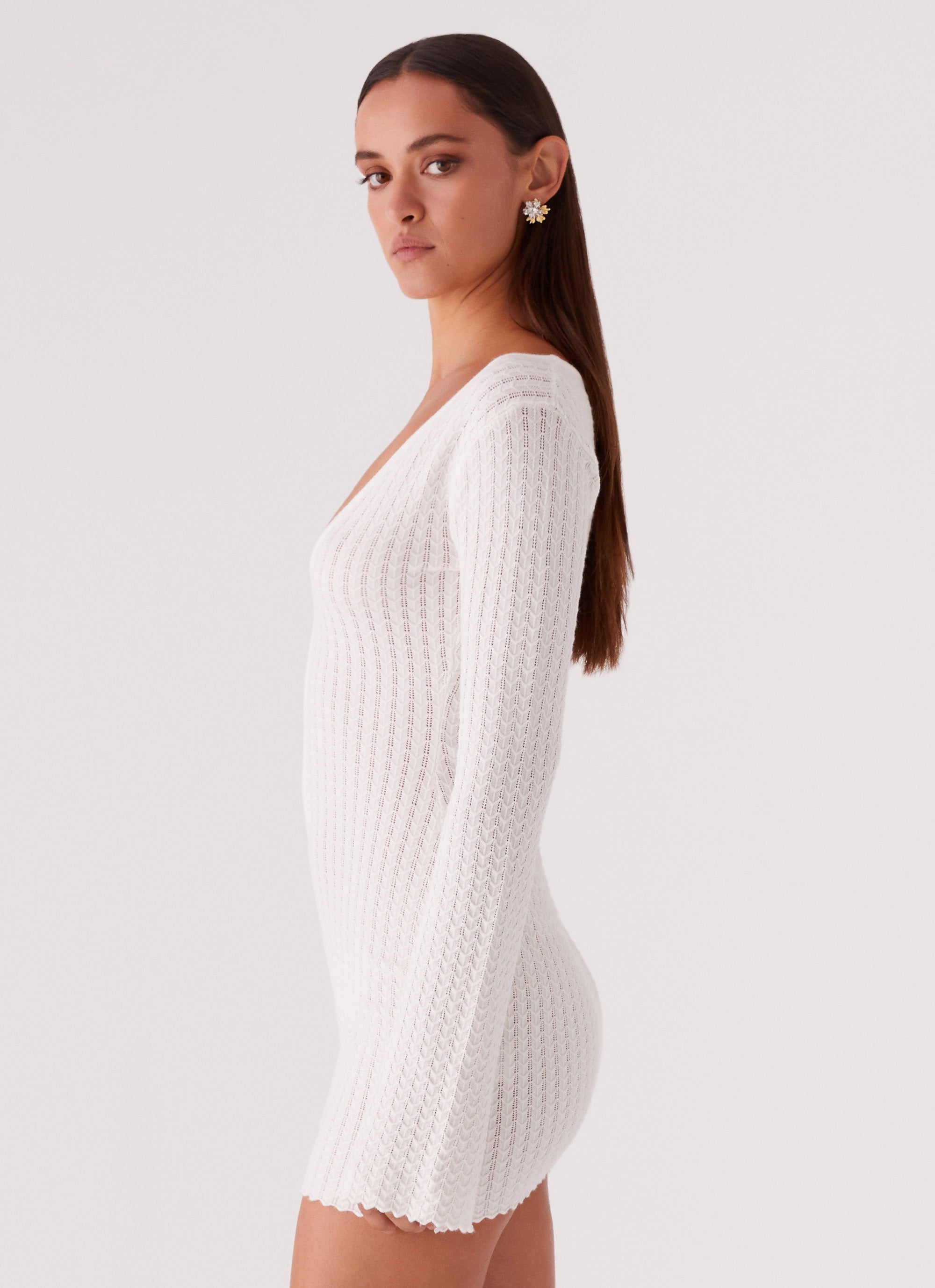 Lavelle Knit Mini Dress - Ivory Peppermayo US Lavelle Knit Mini Dress - Ivory Peppermayo US