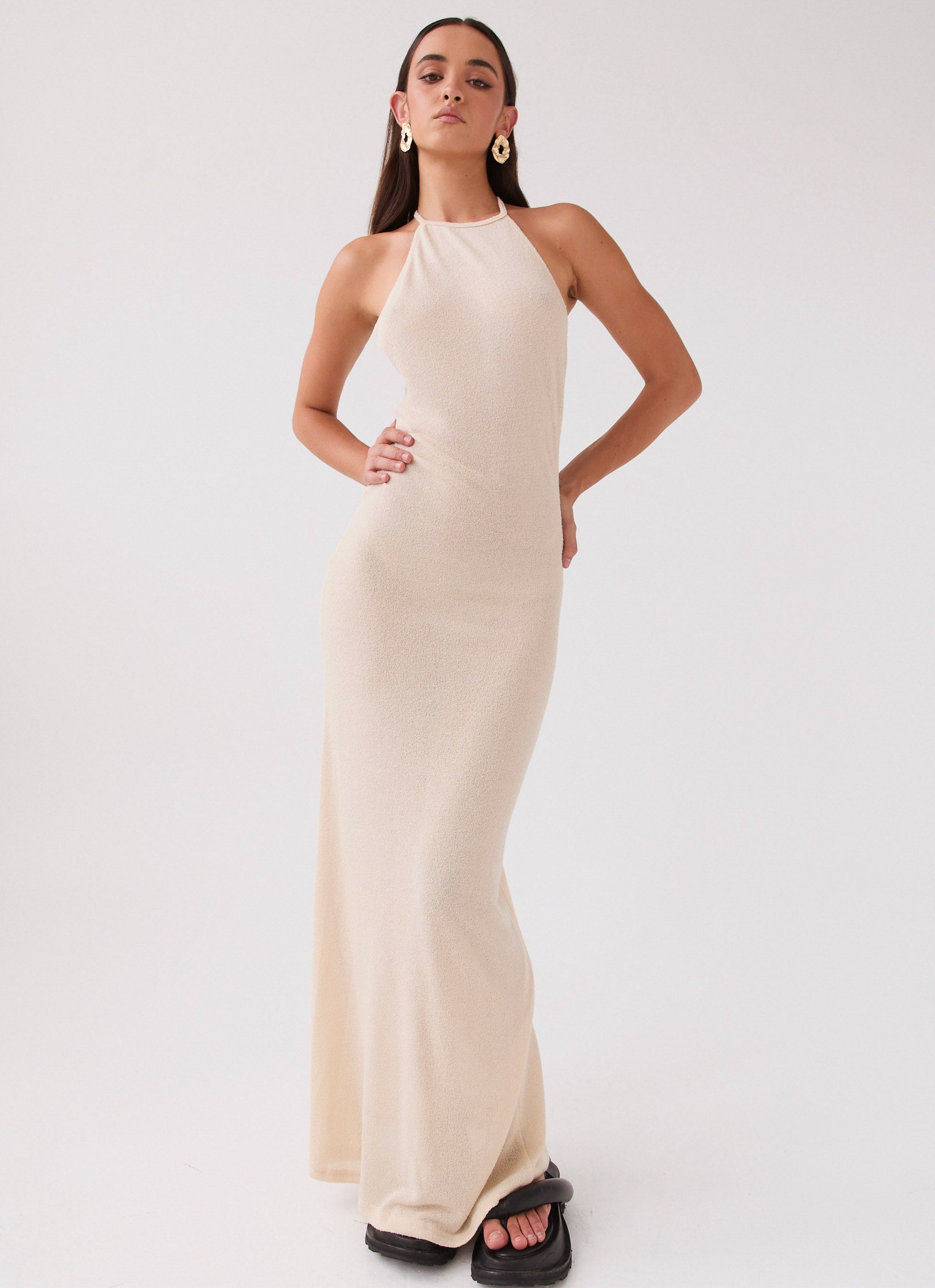 Here With Me Knit Maxi Dress - Sand Peppermayo US Here With Me Knit Maxi Dress - Sand Peppermayo US