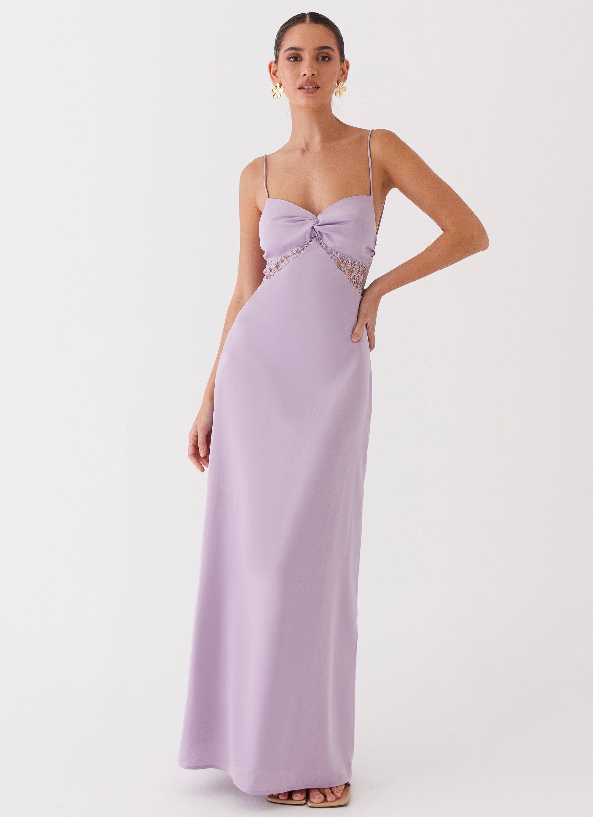 Dream Sight Lace Satin Maxi Dress - Lilac Peppermayo US Dream Sight Lace Satin Maxi Dress - Lilac Peppermayo US