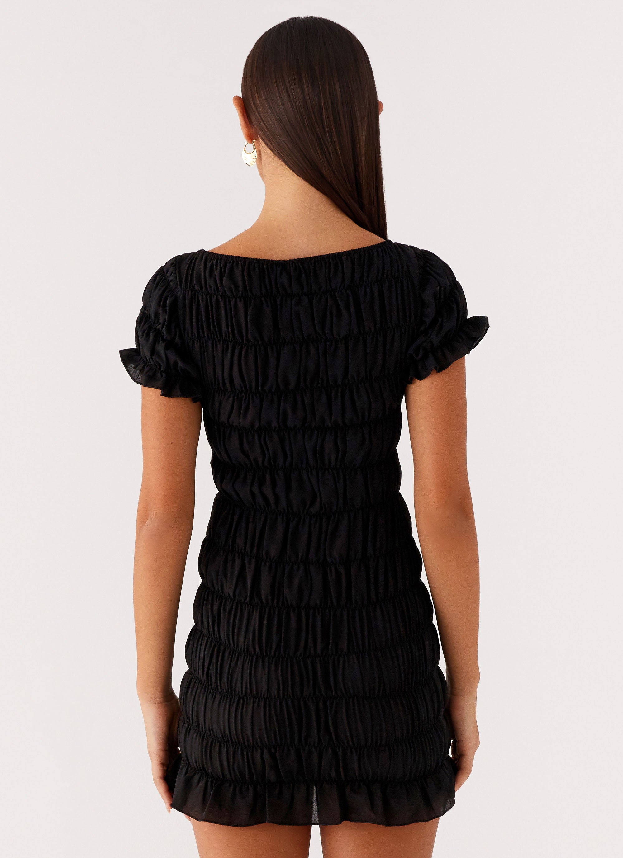 Rita Ruched Mini Dress - Black Peppermayo US Rita Ruched Mini Dress - Black Peppermayo US