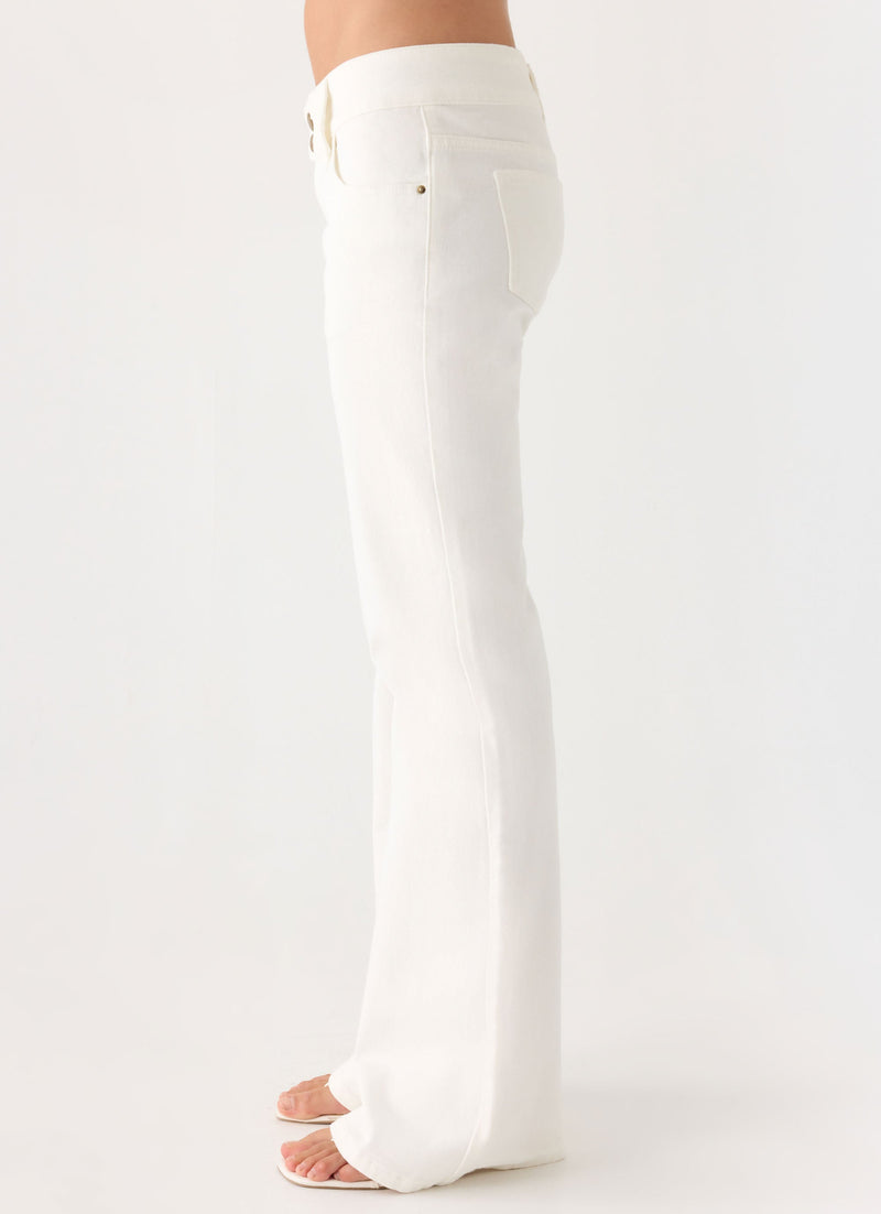 Robbie Super Low Denim Jeans - White