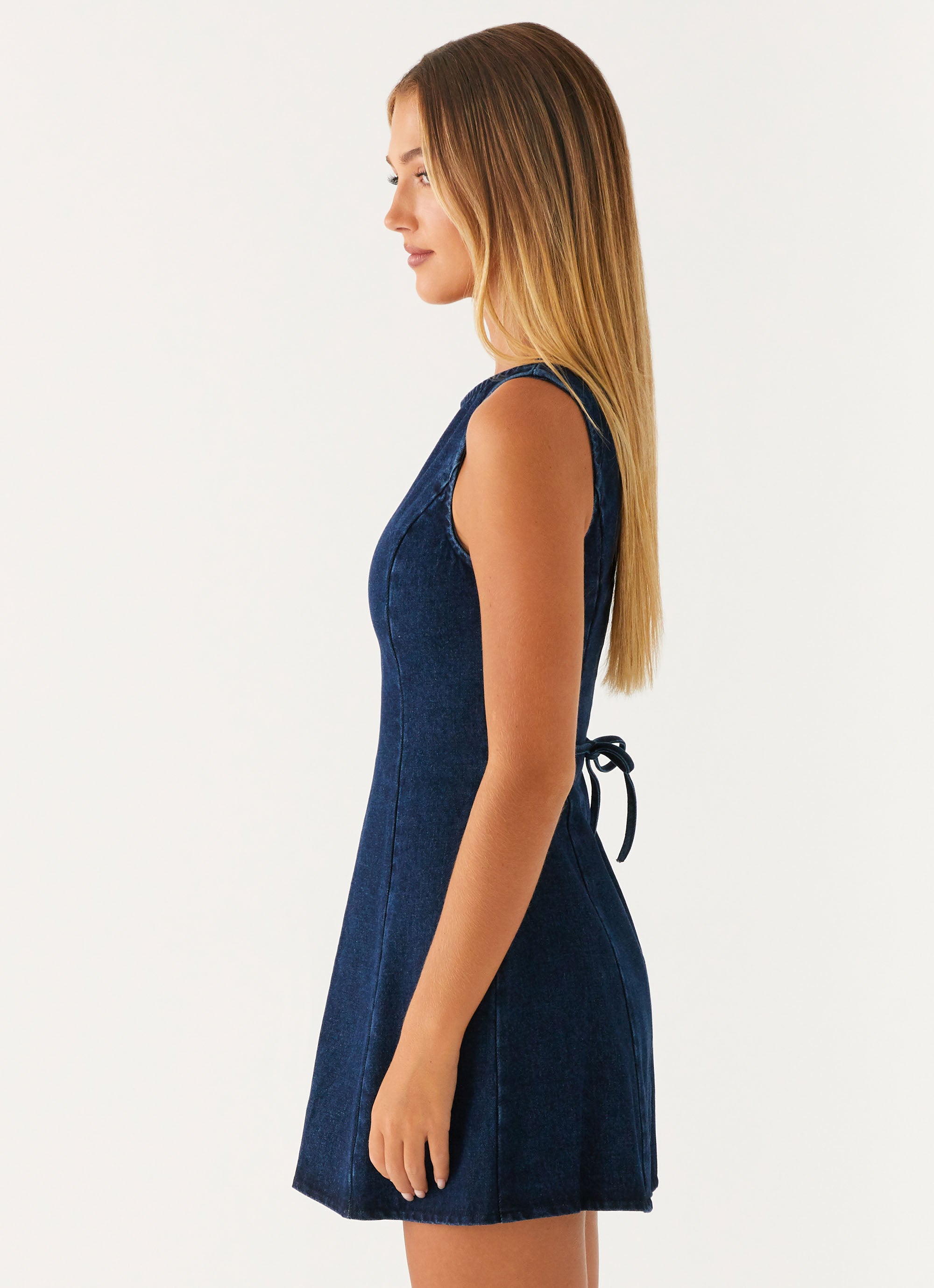Rochelle Denim Mini Dress - Blue Blue / US 8 Rochelle Denim Mini Dress - Blue Blue / US 8