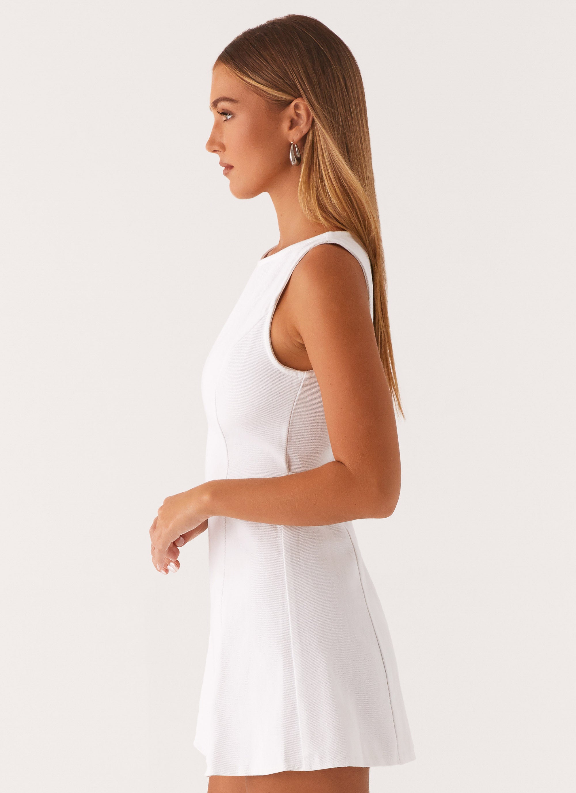 Rochelle Denim Mini Dress - White Peppermayo US Rochelle Denim Mini Dress - White Peppermayo US