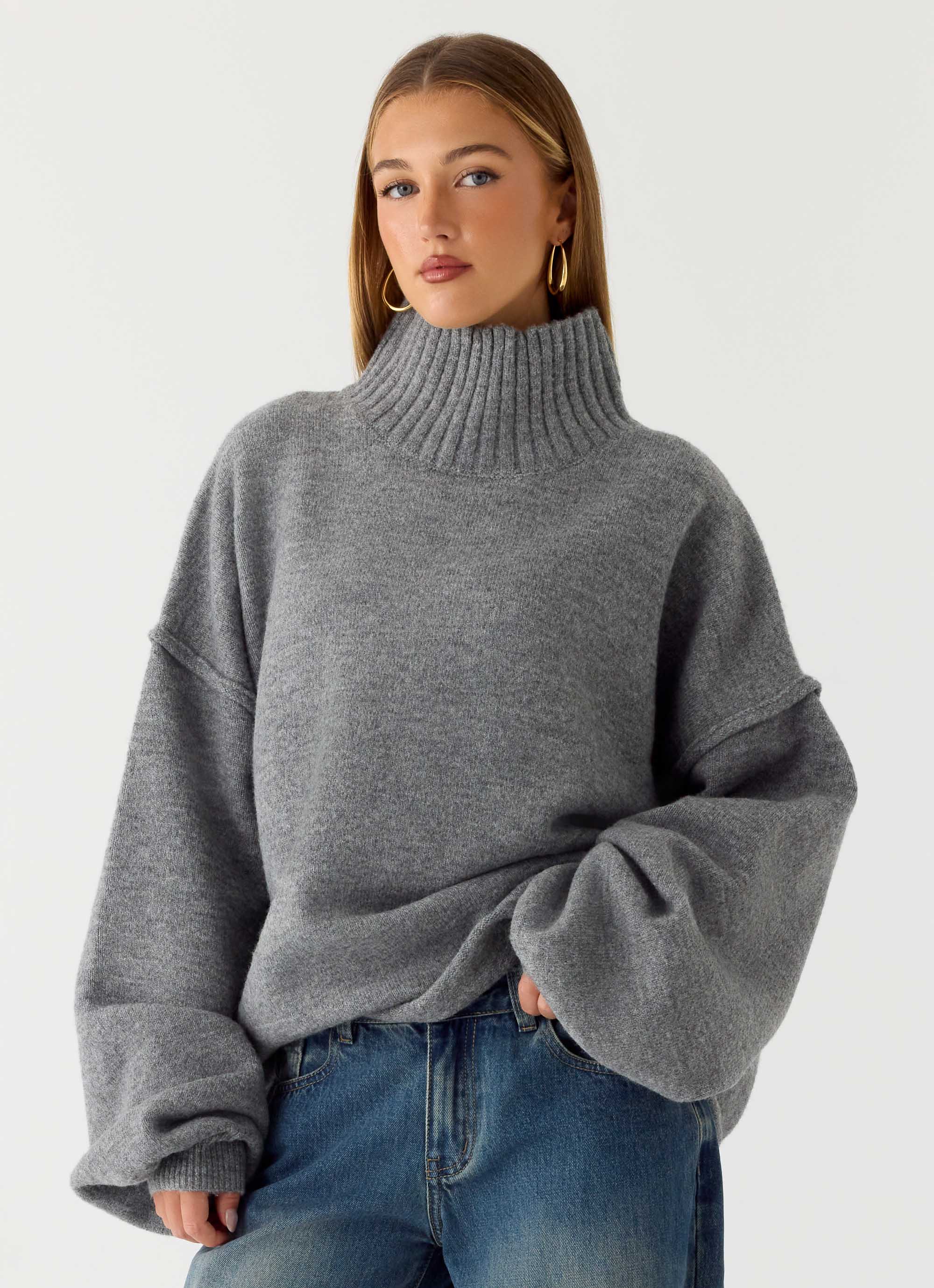 Roux Knit Sweater - Grey – Peppermayo US