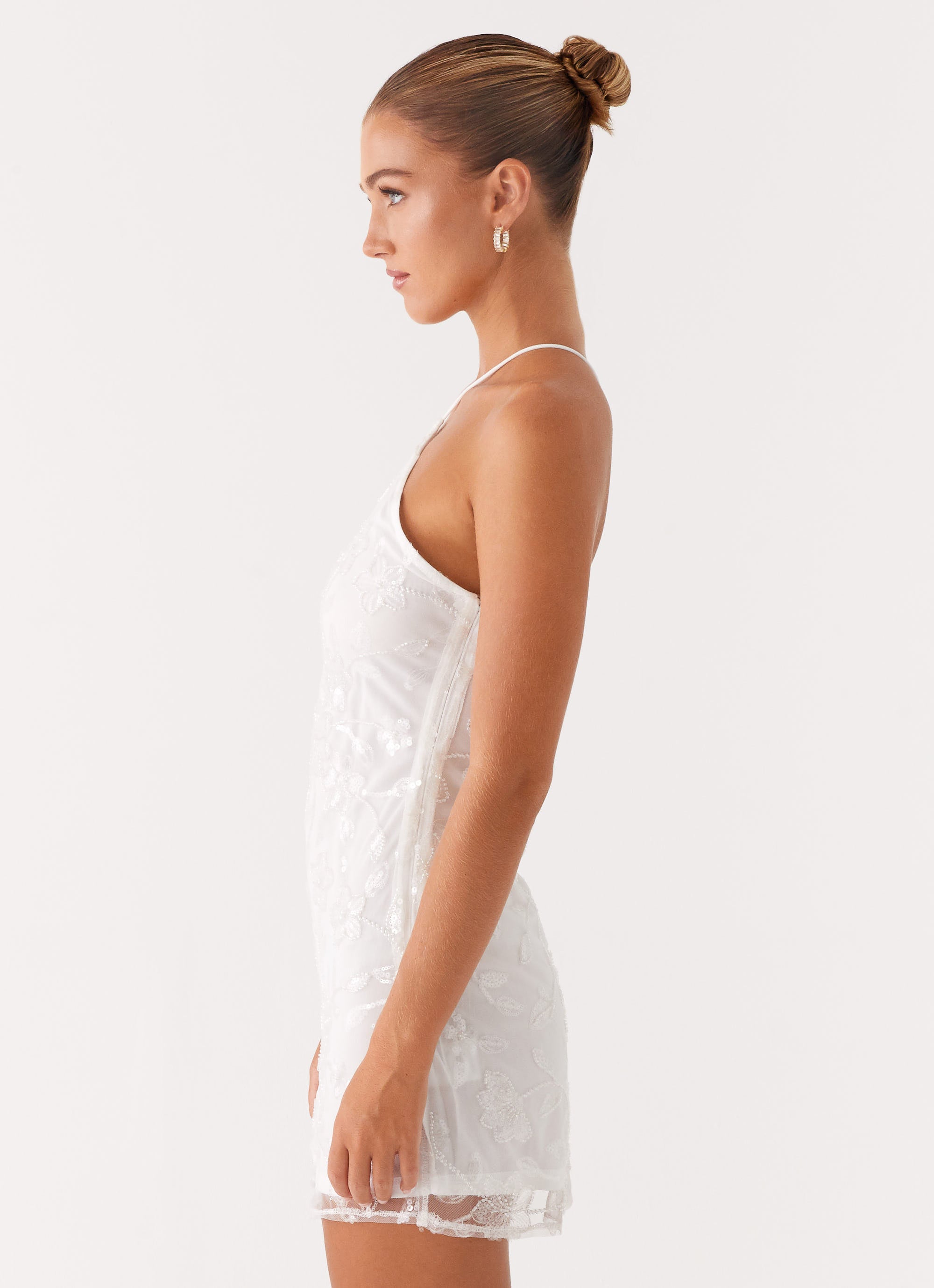 Rumi Beaded Mini Dress - White White / US 12 Rumi Beaded Mini Dress - White White / US 12