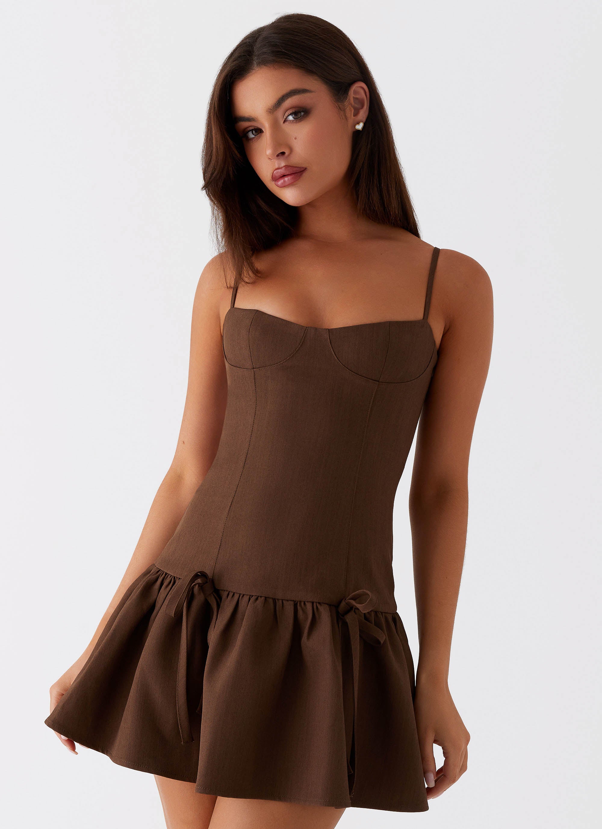 Running Late Mini Dress - Chocolate Peppermayo US Running Late Mini Dress - Chocolate Peppermayo US
