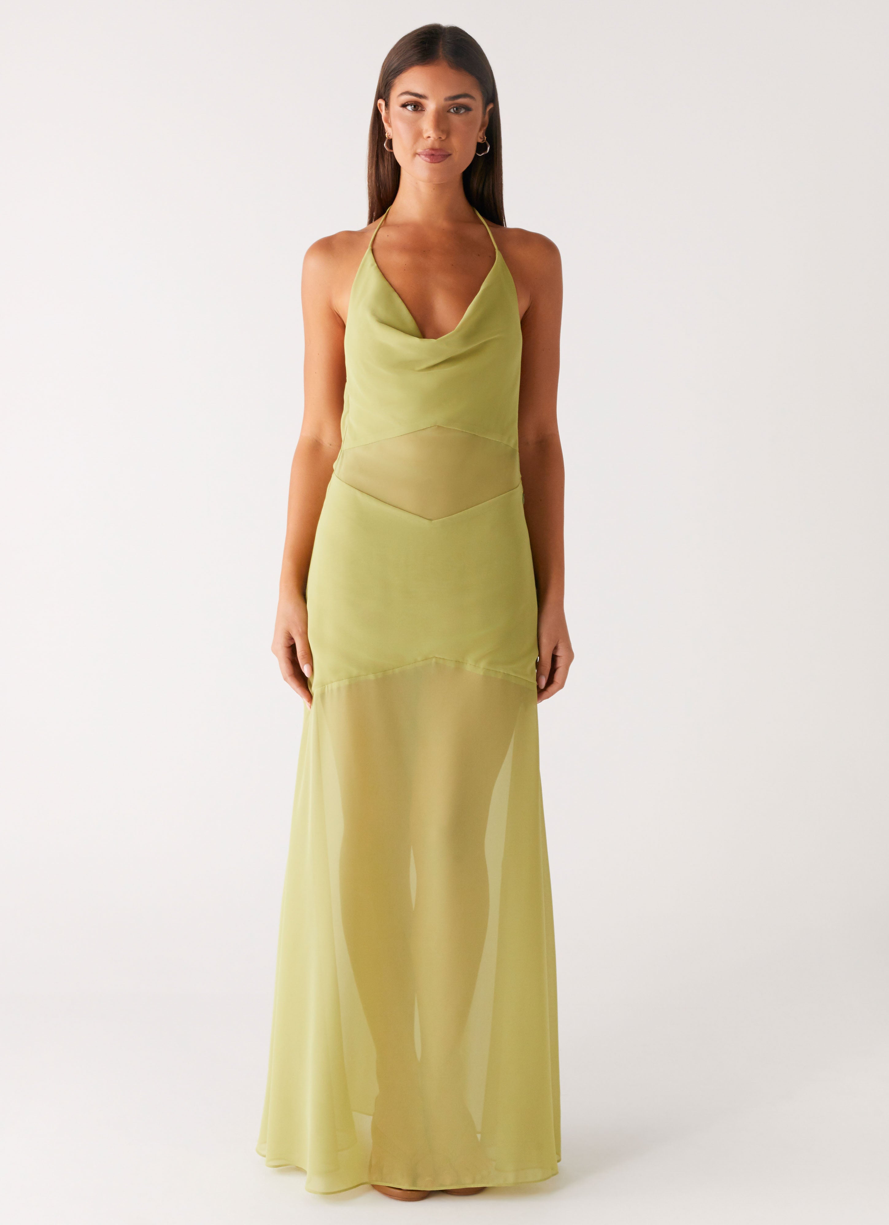 lime green sheer dress ASOS EDITION sheer embroidered floral lace open back maxi dress in lime green