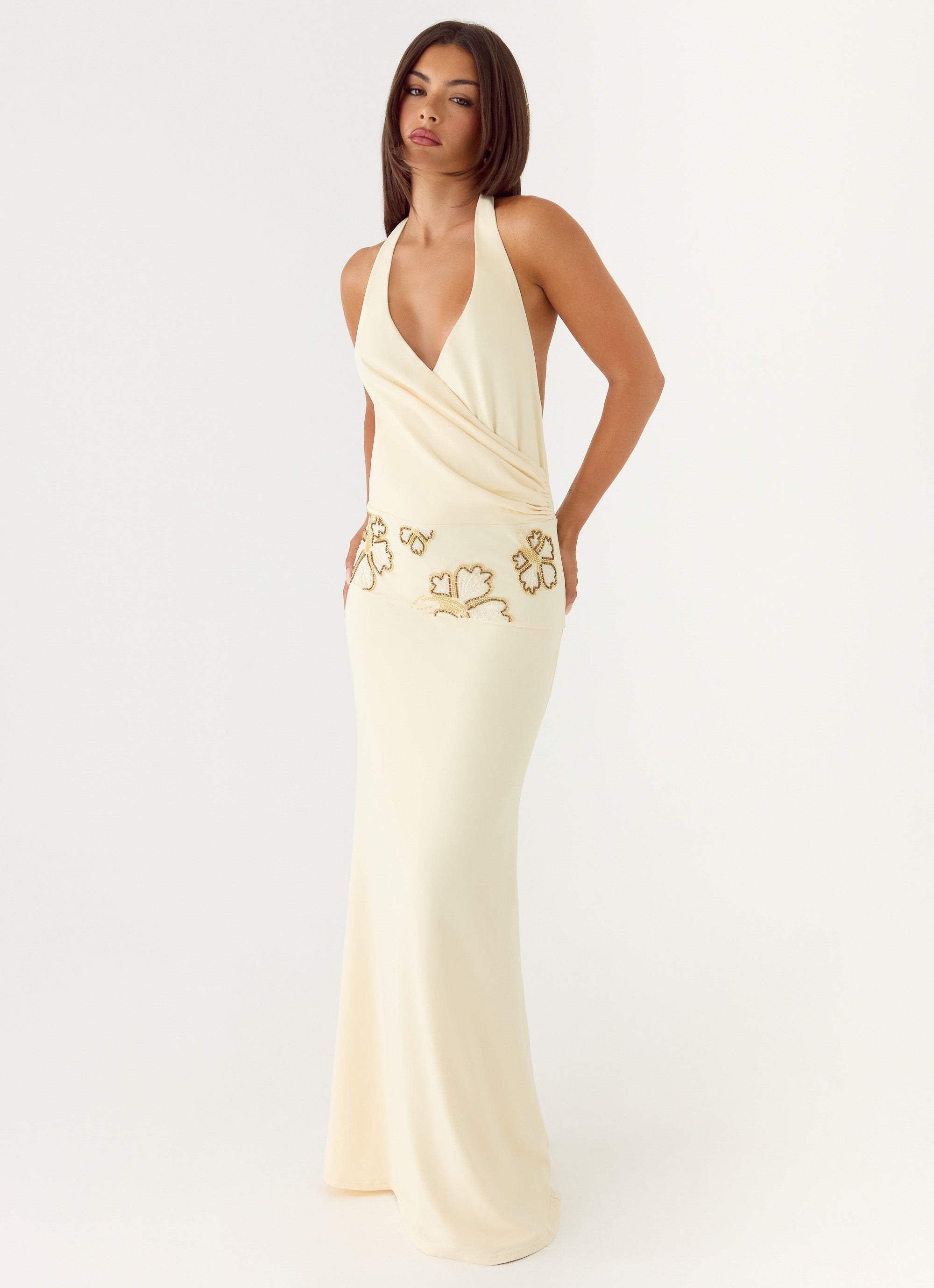 Sandrine Beaded Maxi Dress - Yellow Yellow / US 4 Sandrine Beaded Maxi Dress - Yellow Yellow / US 4