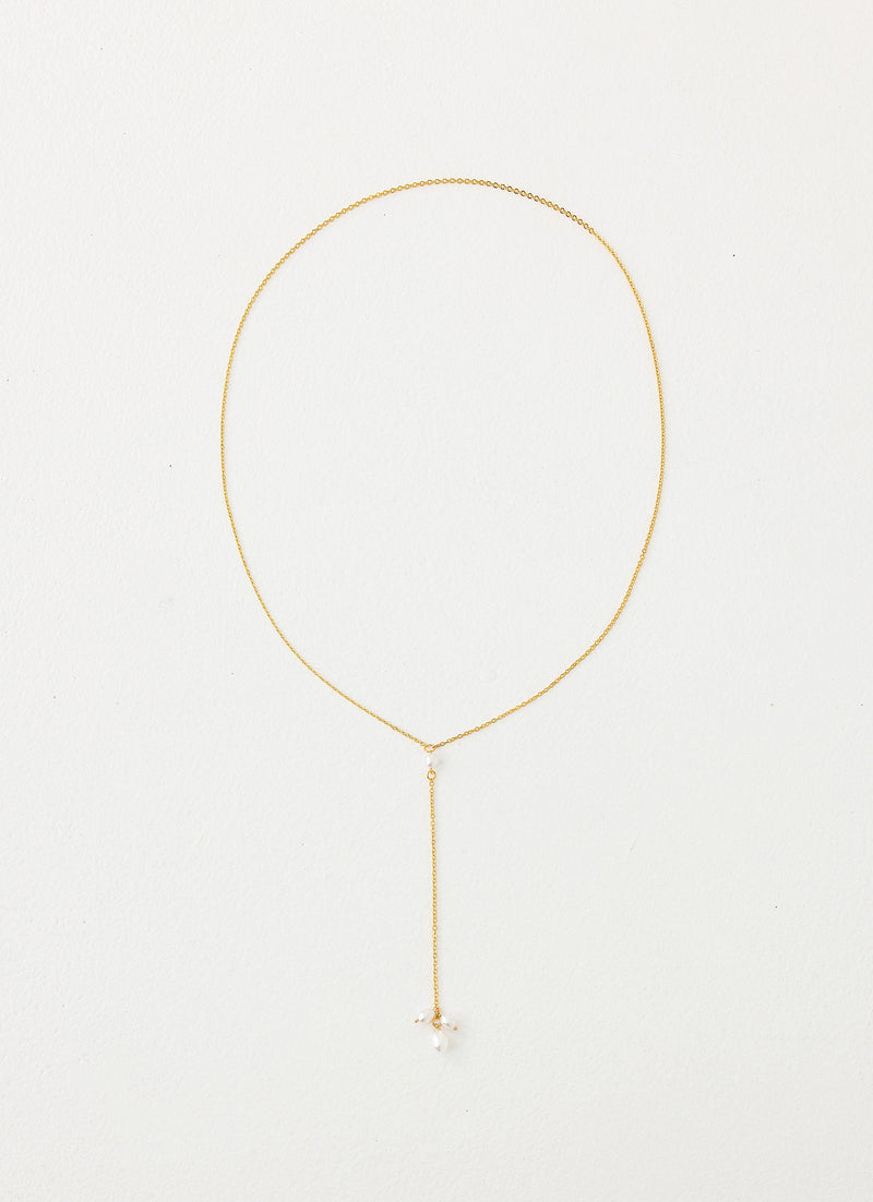 Silhouette Pearl Necklace - Gold