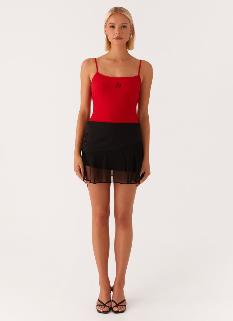 Siobhan Tie Side Mini Skirt - Black