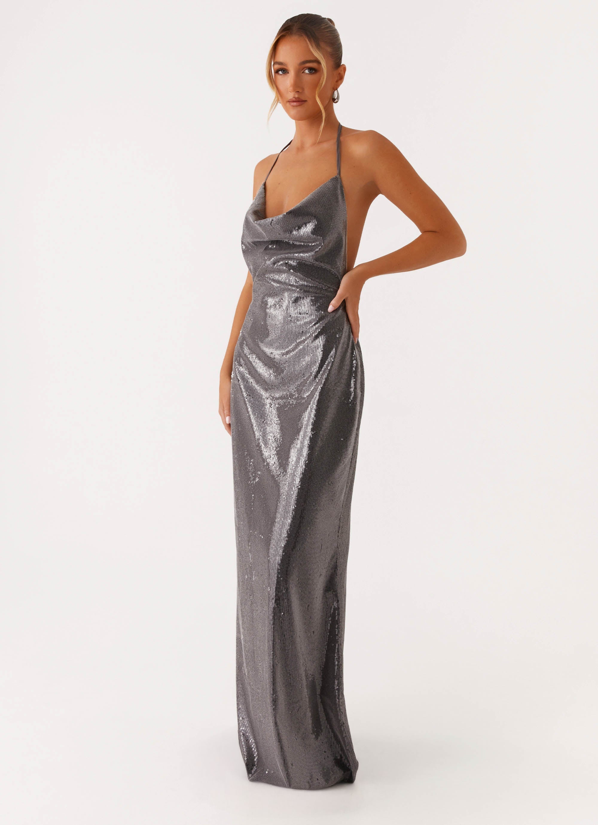 Sleek Love Sequin Maxi Dress - Silver Sequin Sleek Love Sequin Maxi Dress - Silver Sequin