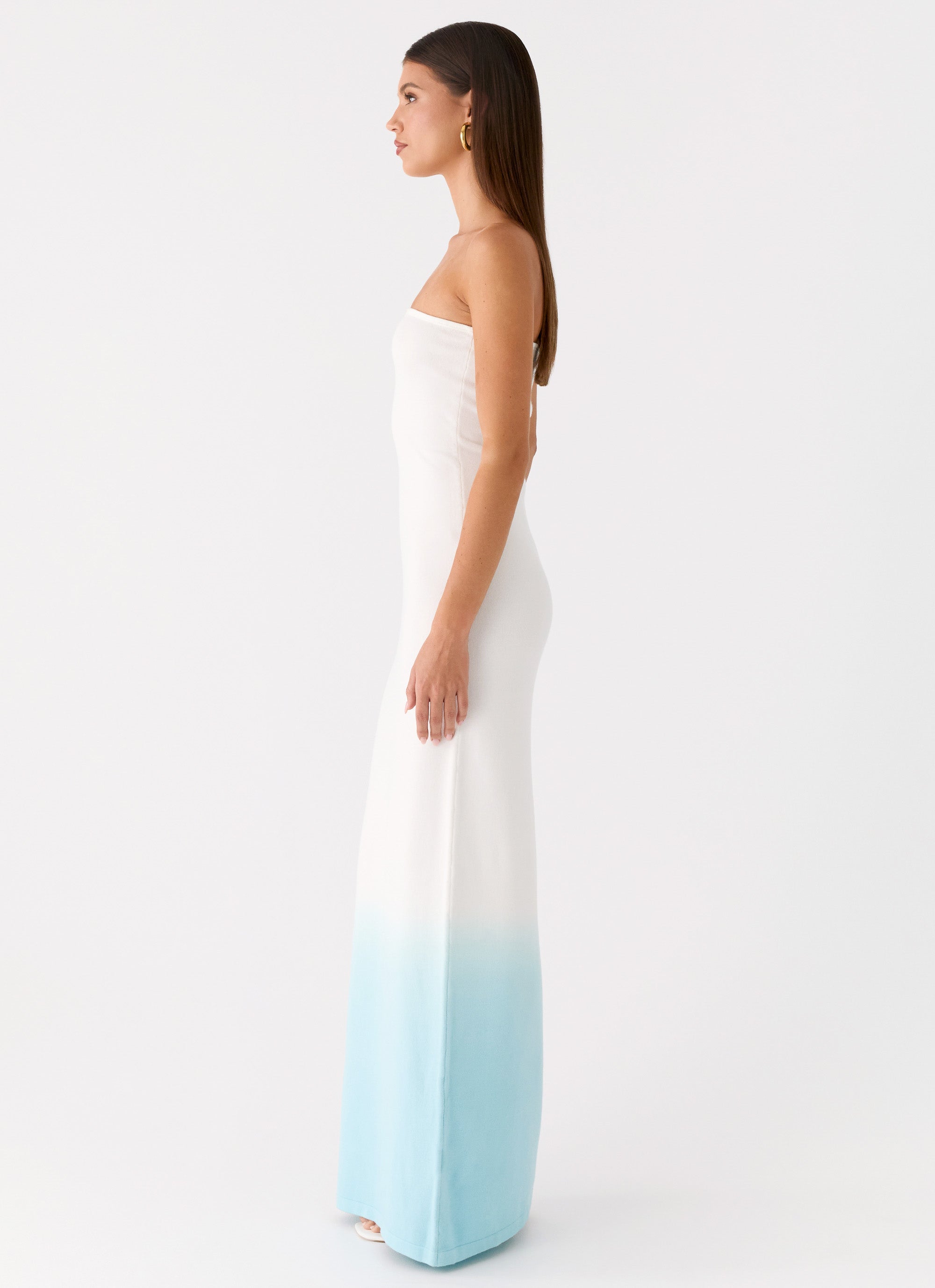 Soft Spoken Knit Maxi Dress - Blue Ombre Blue Ombre / L-XL Soft Spoken Knit Maxi Dress - Blue Ombre Blue Ombre / L-XL
