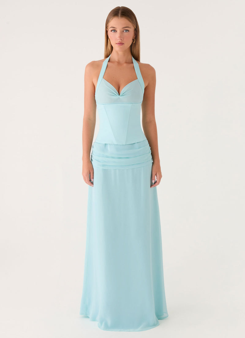 Soneva Corset Maxi Dress - Aqua