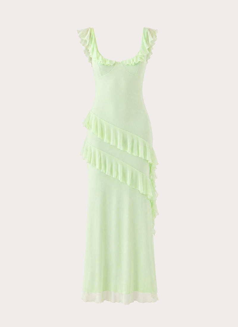 Soreline Ruffle Maxi Dress - Soft Lime