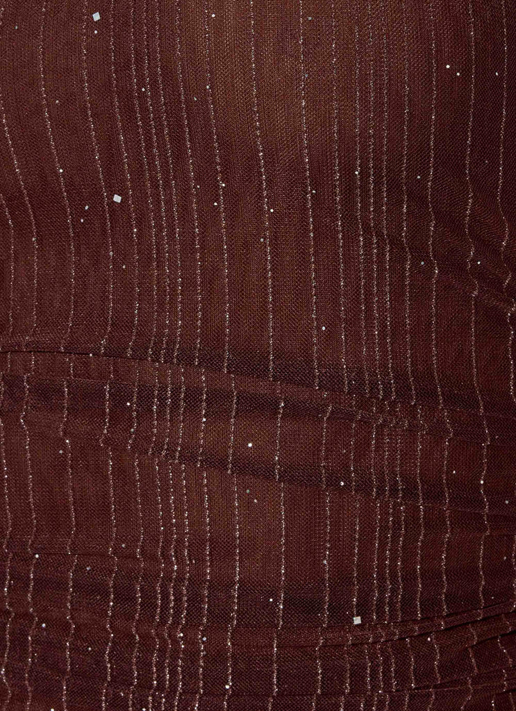 Sparkling Night Maxi Skirt - Chocolate