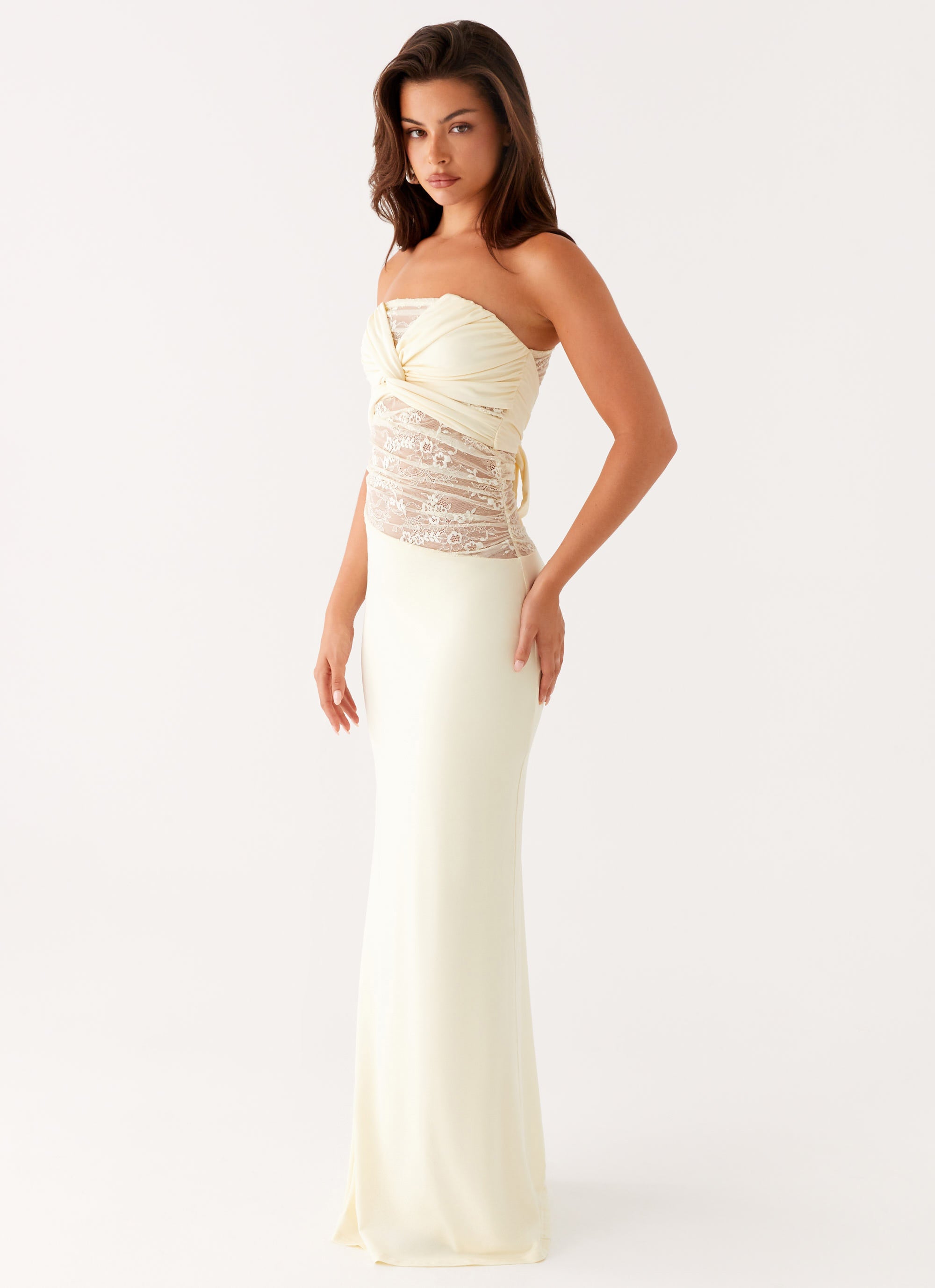 strapless fall dress Petal and Pup Women's Angelique Strapless Maxi Dress