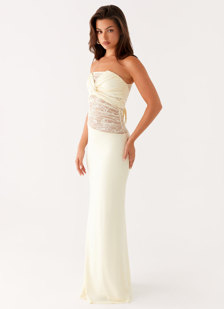 Sweet Energy Strapless Maxi Dress - Yellow