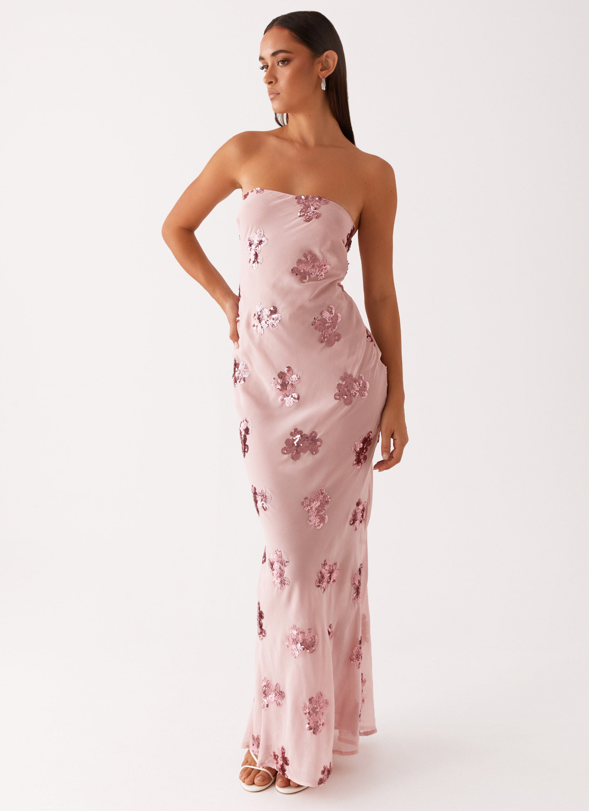 Sweet Escape Sequin Maxi Dress Baby Pink – Peppermayo US
