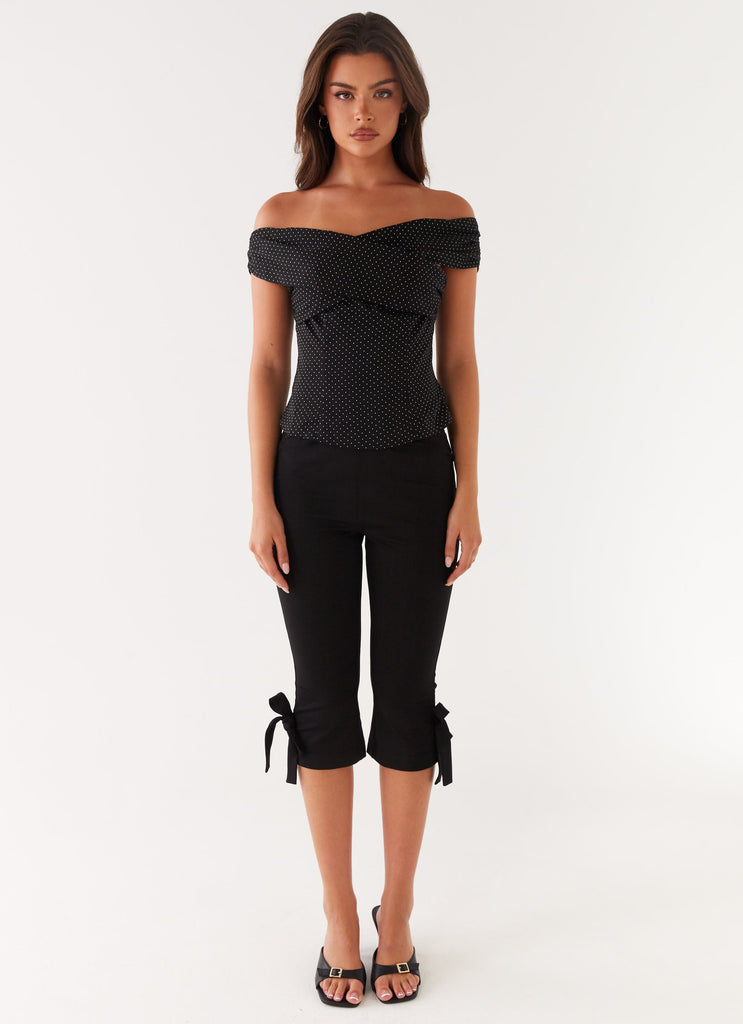 Tamera Top - Black Polka Dot