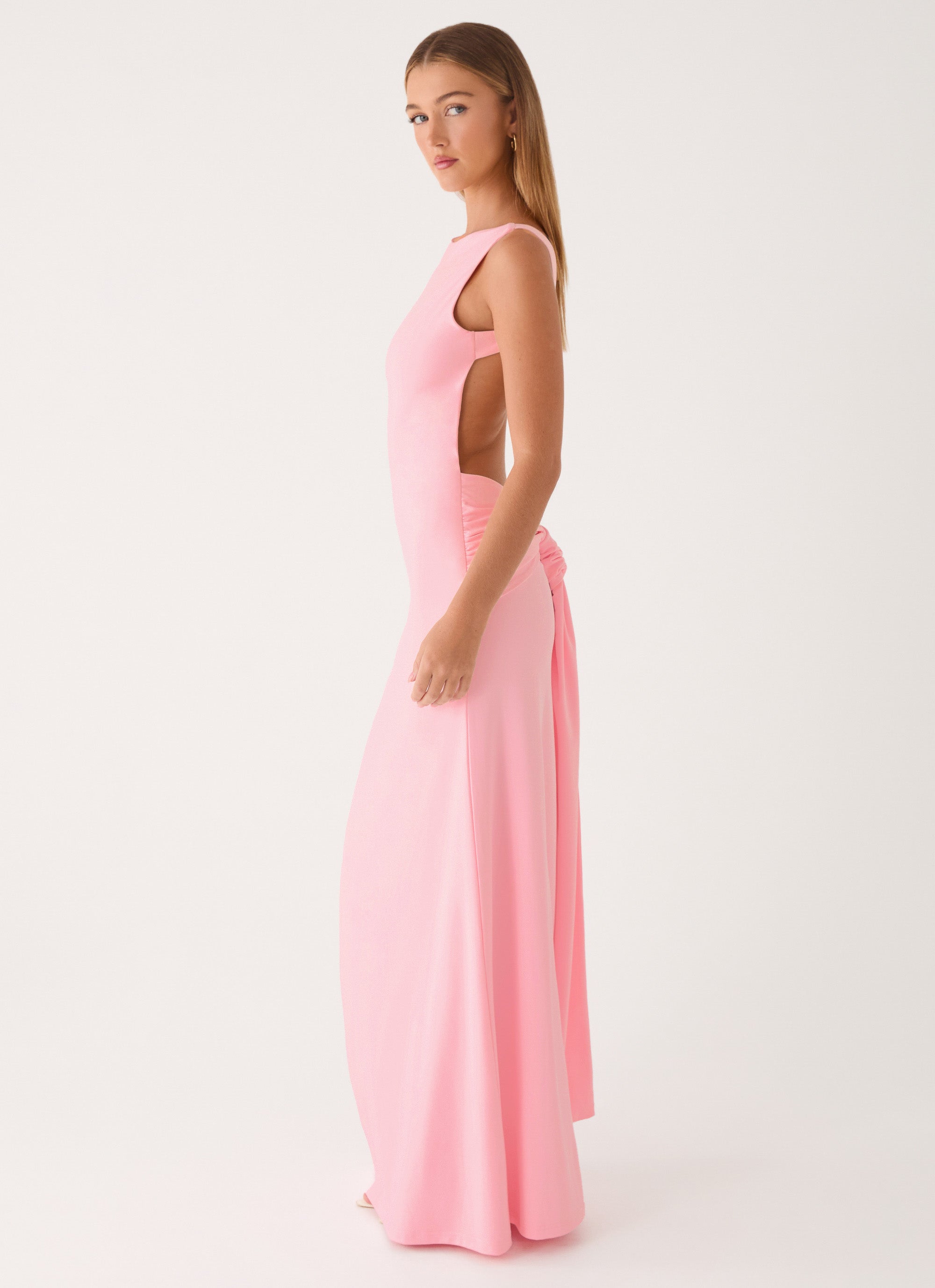 tight pink maxi dress Pink Bodycon Maxi Dress
